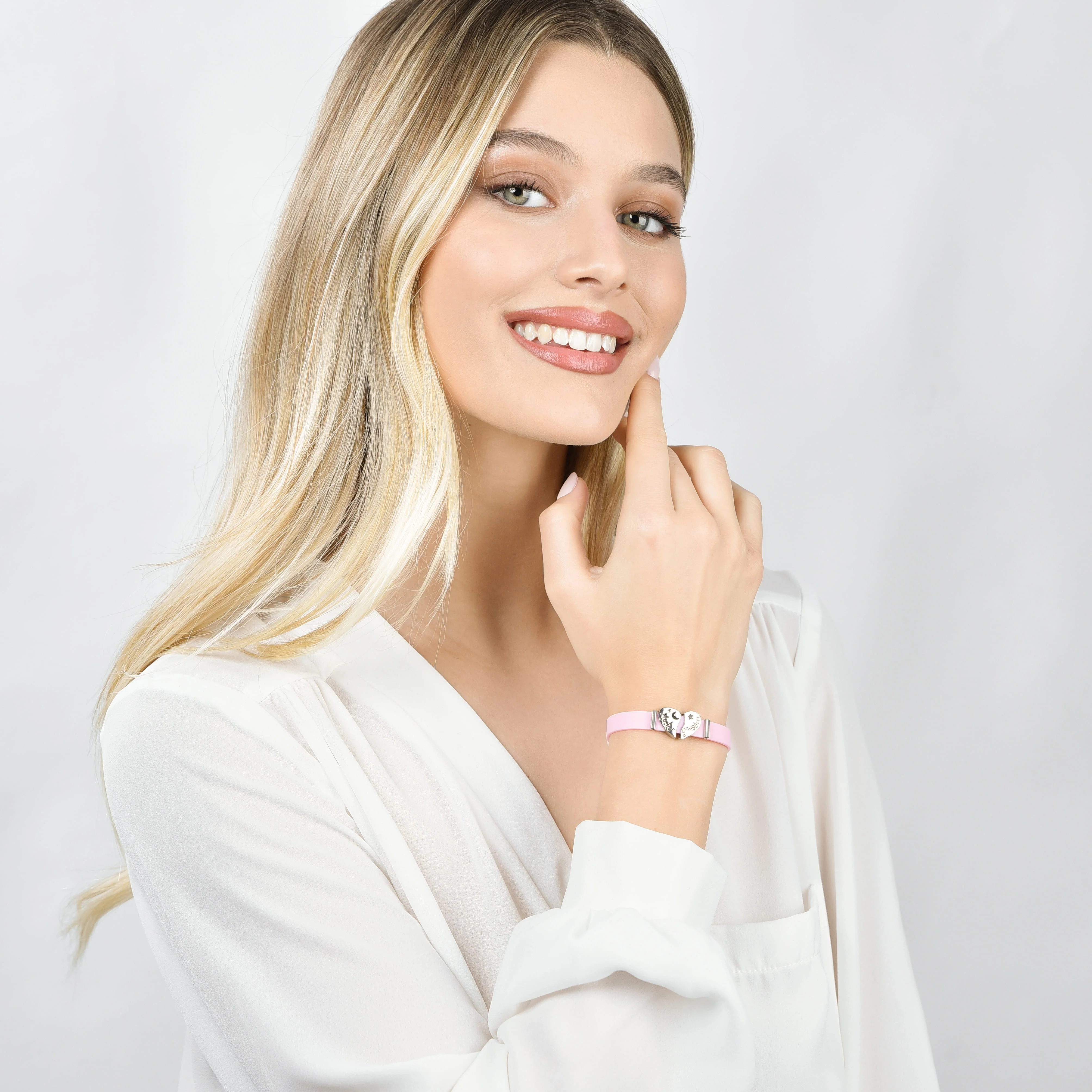 BRACCIALE DONNA IN SILICONE ROSA - Image 3