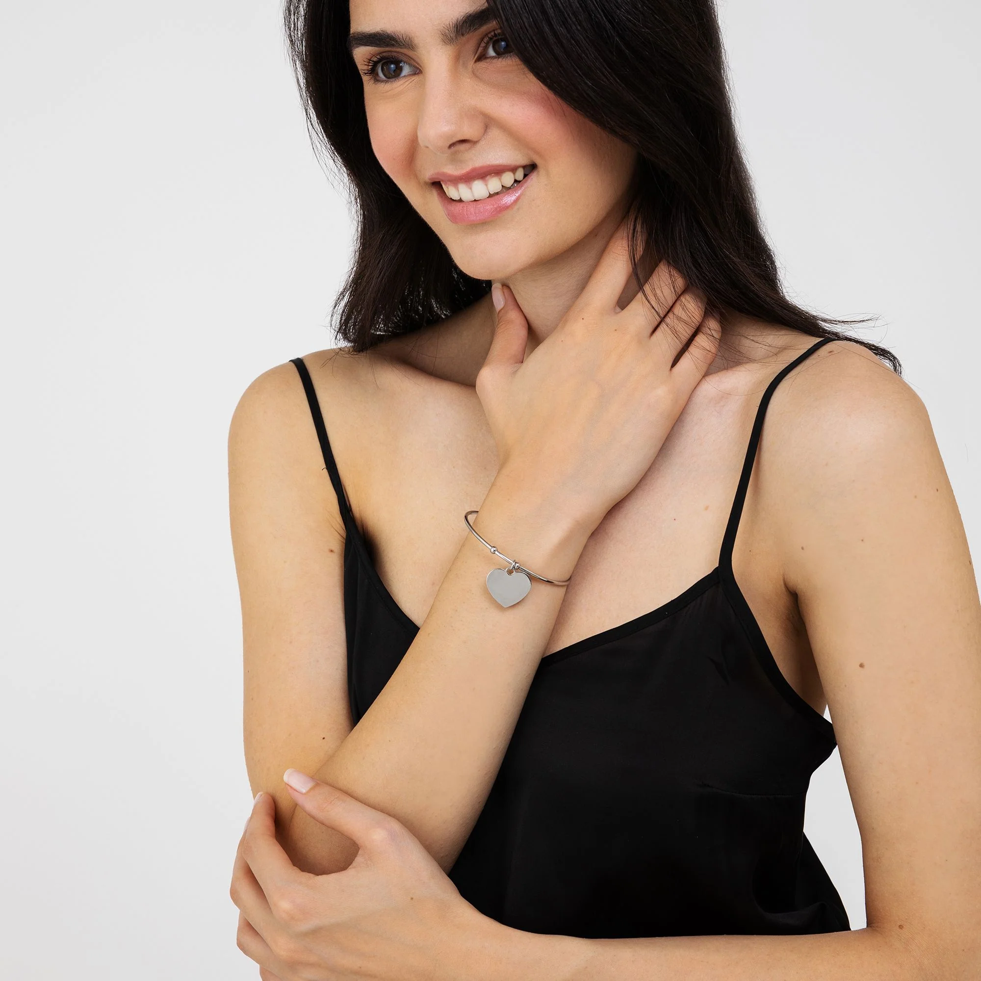 BRACCIALE DONNA PERSONALIZZATO IN ACCIAIO CON CUORE - Image 3