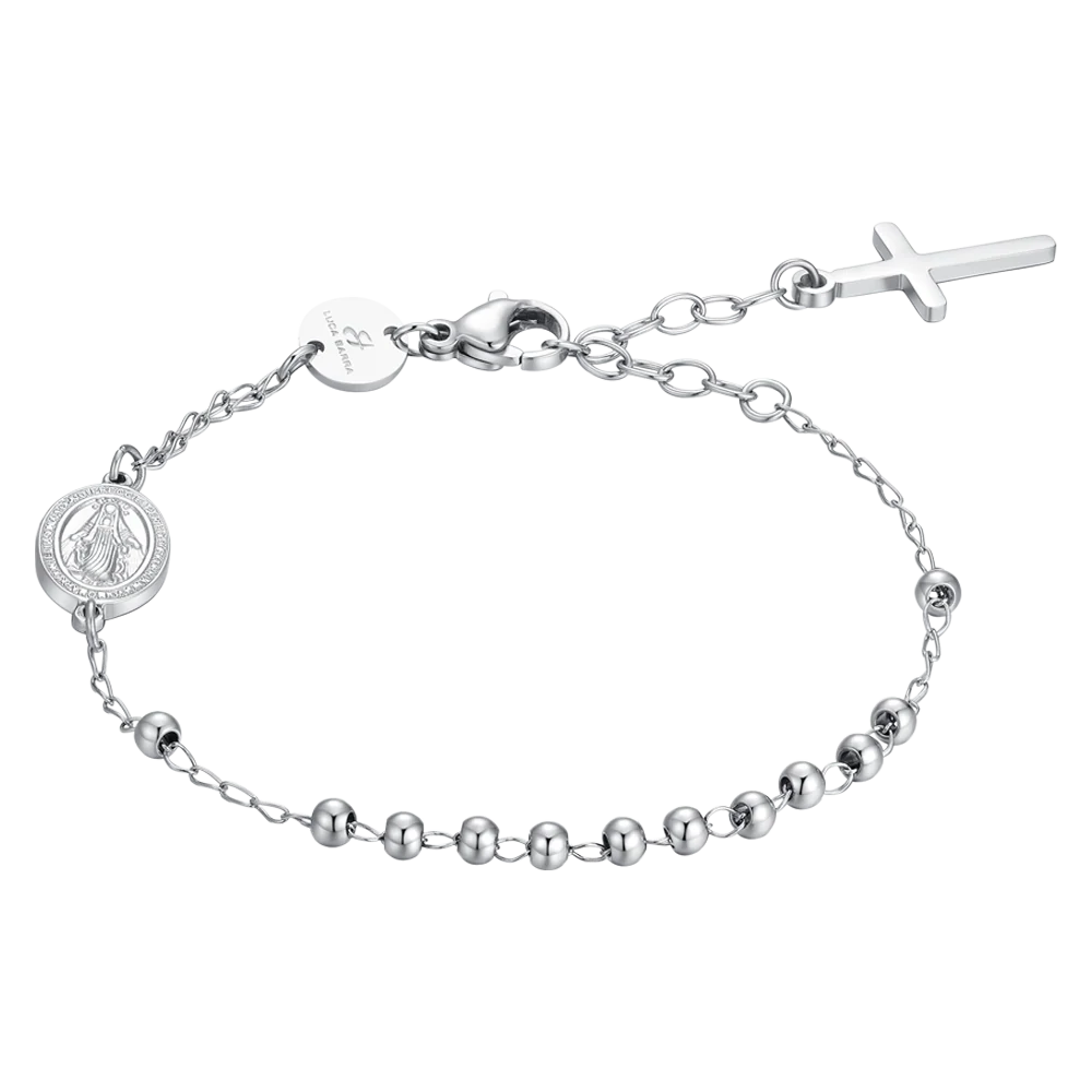 BRACCIALE DONNA ROSARIO IN ACCIAIO