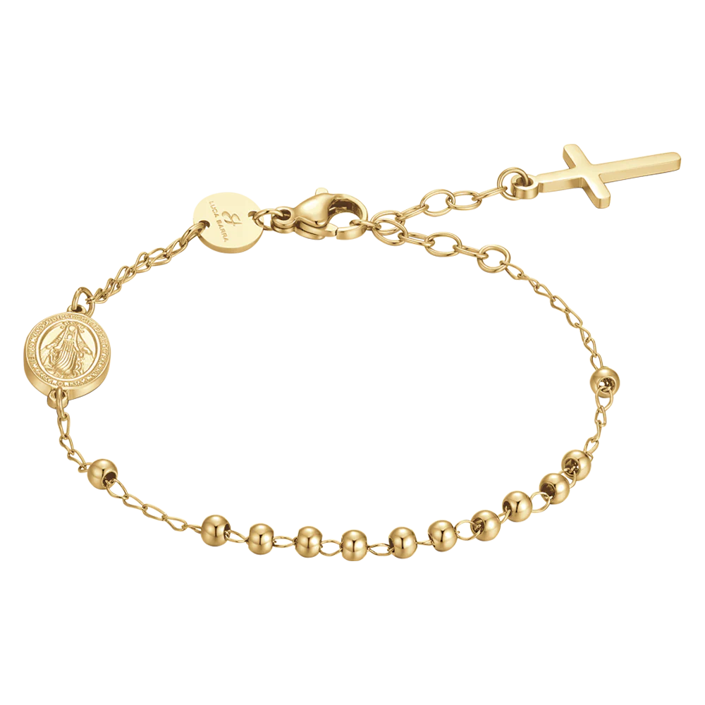 BRACCIALE DONNA ROSARIO IN ACCIAIO IP GOLD