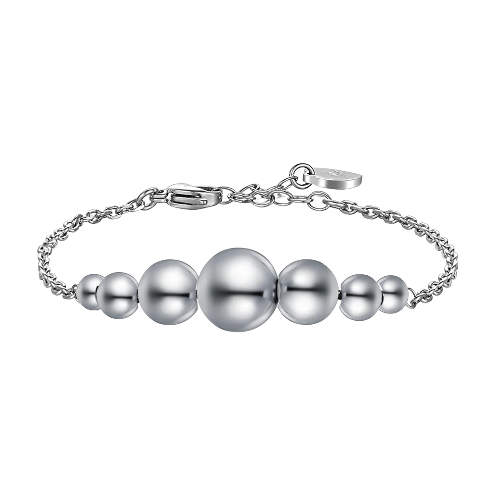 BRACCIALE DONNA SFERE ACCIAIO