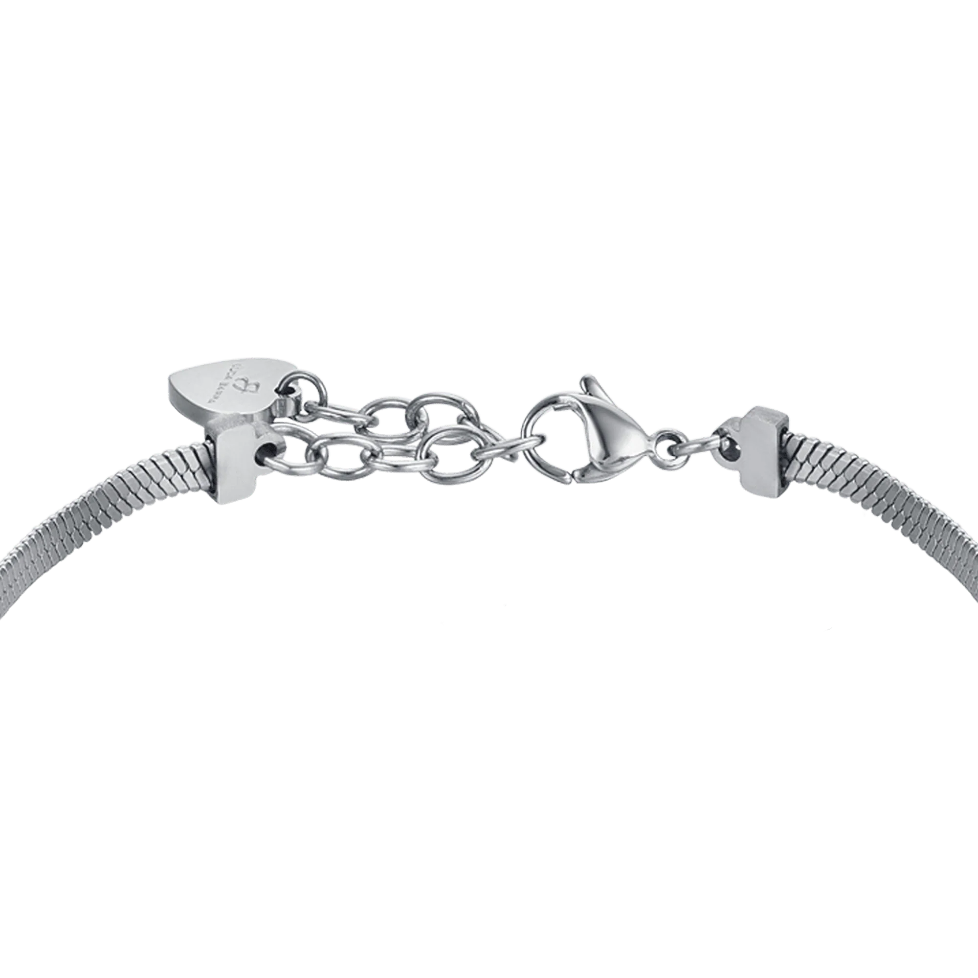 BRACCIALE DONNA SNAKE IN ACCIAIO CON CUORI CON CRISTALLI BIANCHI - Image 4