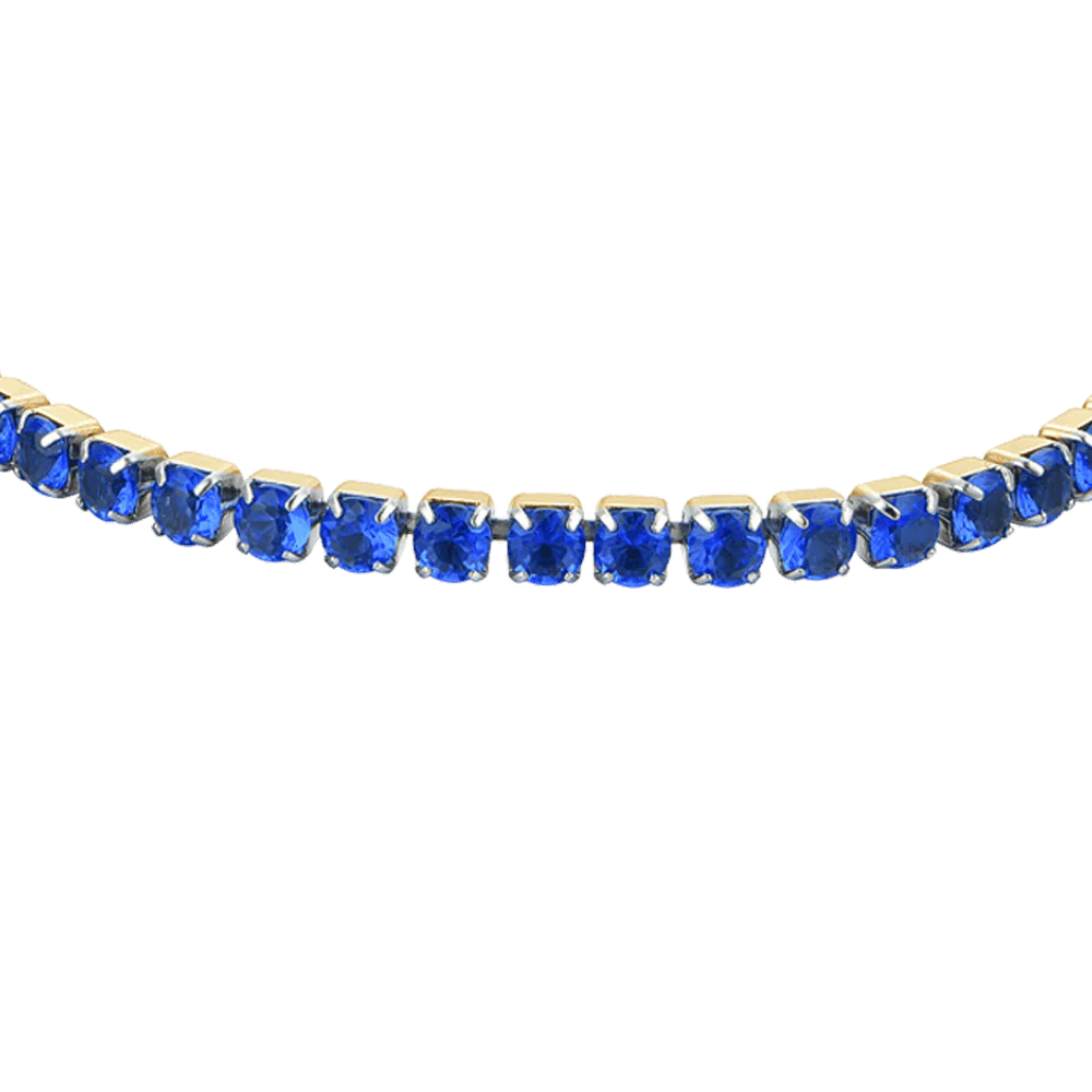 BRACCIALE DONNA TENNIS IN ACCIAIO IP GOLD CON CRISTALLI BLU - Image 2