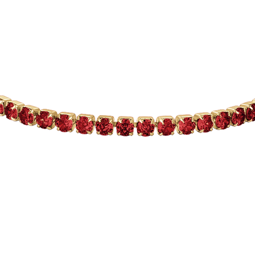 BRACCIALE DONNA TENNIS IN ACCIAIO IP GOLD CON CRISTALLI ROSSI - Image 2