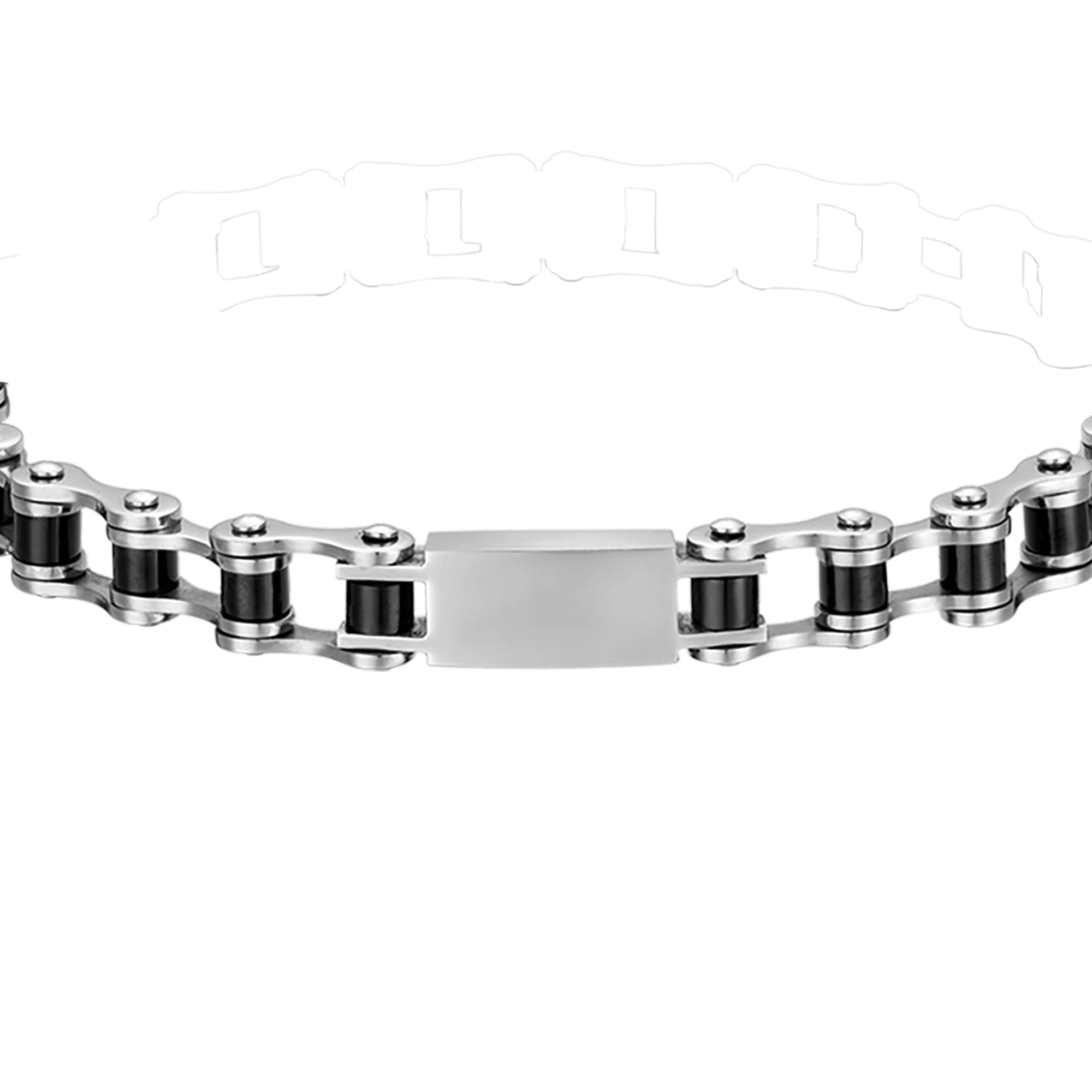BRACCIALE UOMO IN ACCIAIO CON ELEMENTI IN IP NERO - Image 3