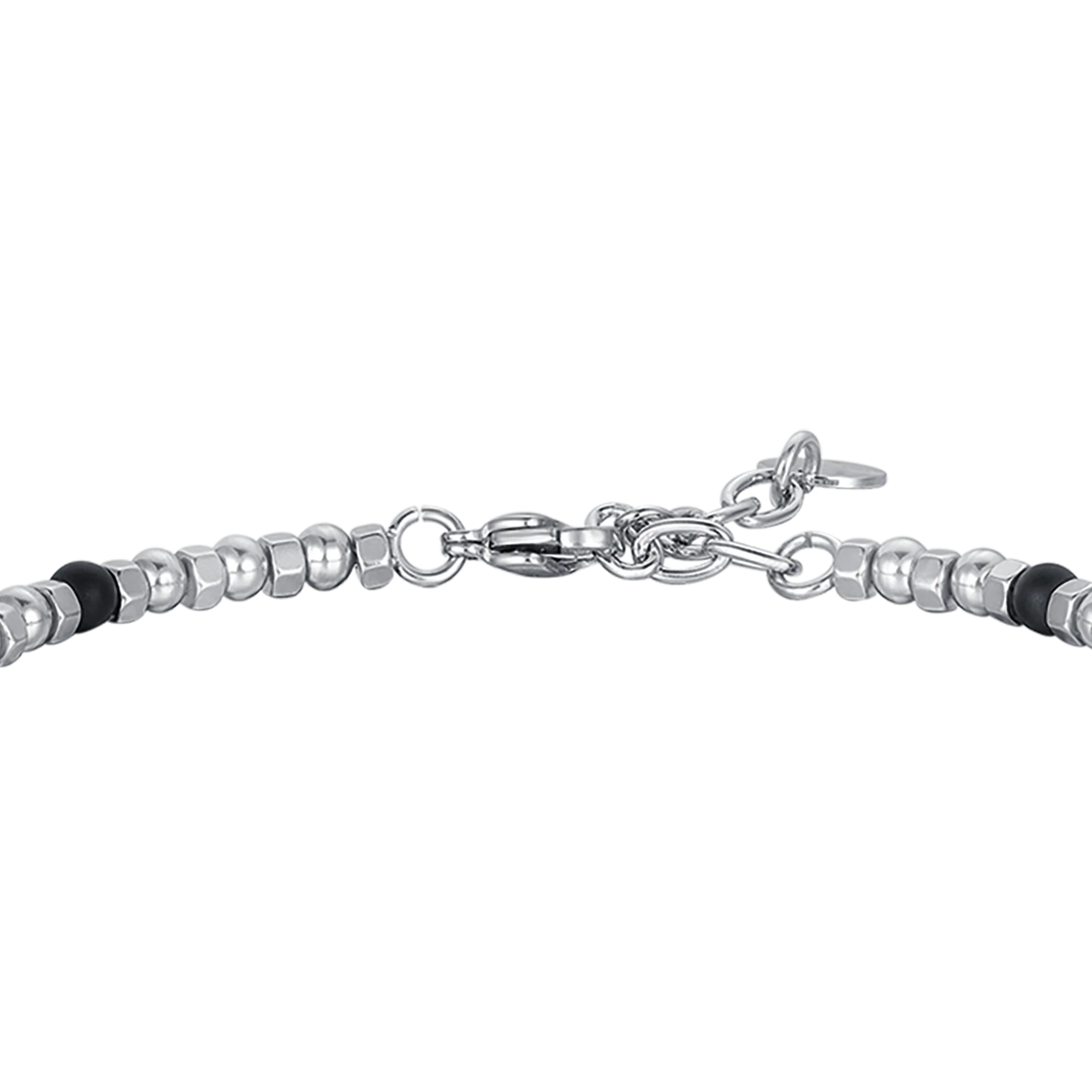 BRACCIALE UOMO IN ACCIAIO CON AGATA NERA E INFINITO - Image 5