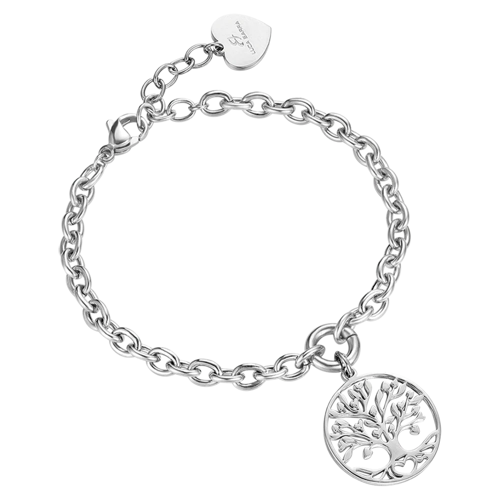 BRACCIALE DONNA IN ACCIAIO CON CIONDOLO ALBERO DELLA VITA