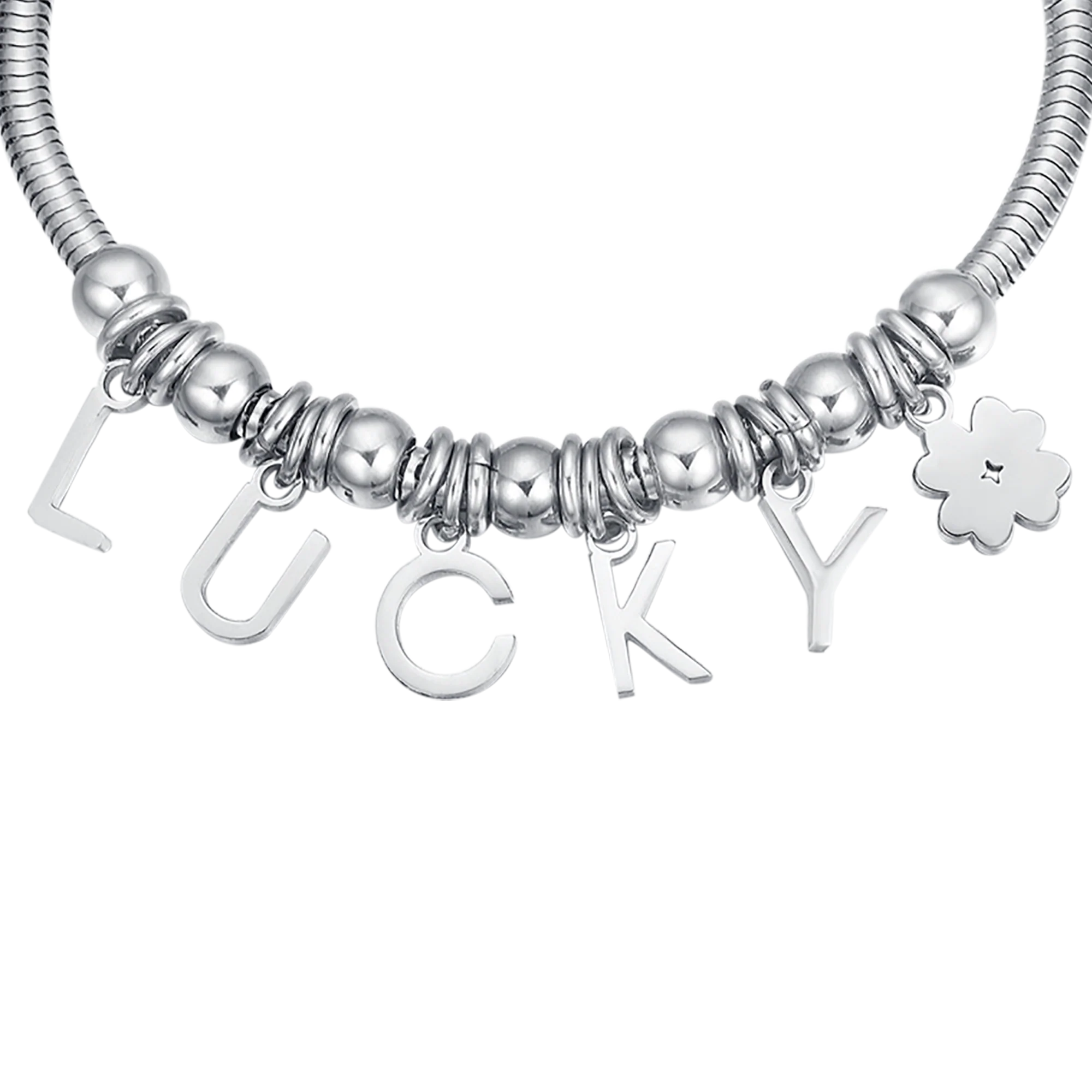 BRACCIALE IN ACCIAIO CON CHARMS LUCKY - Image 4