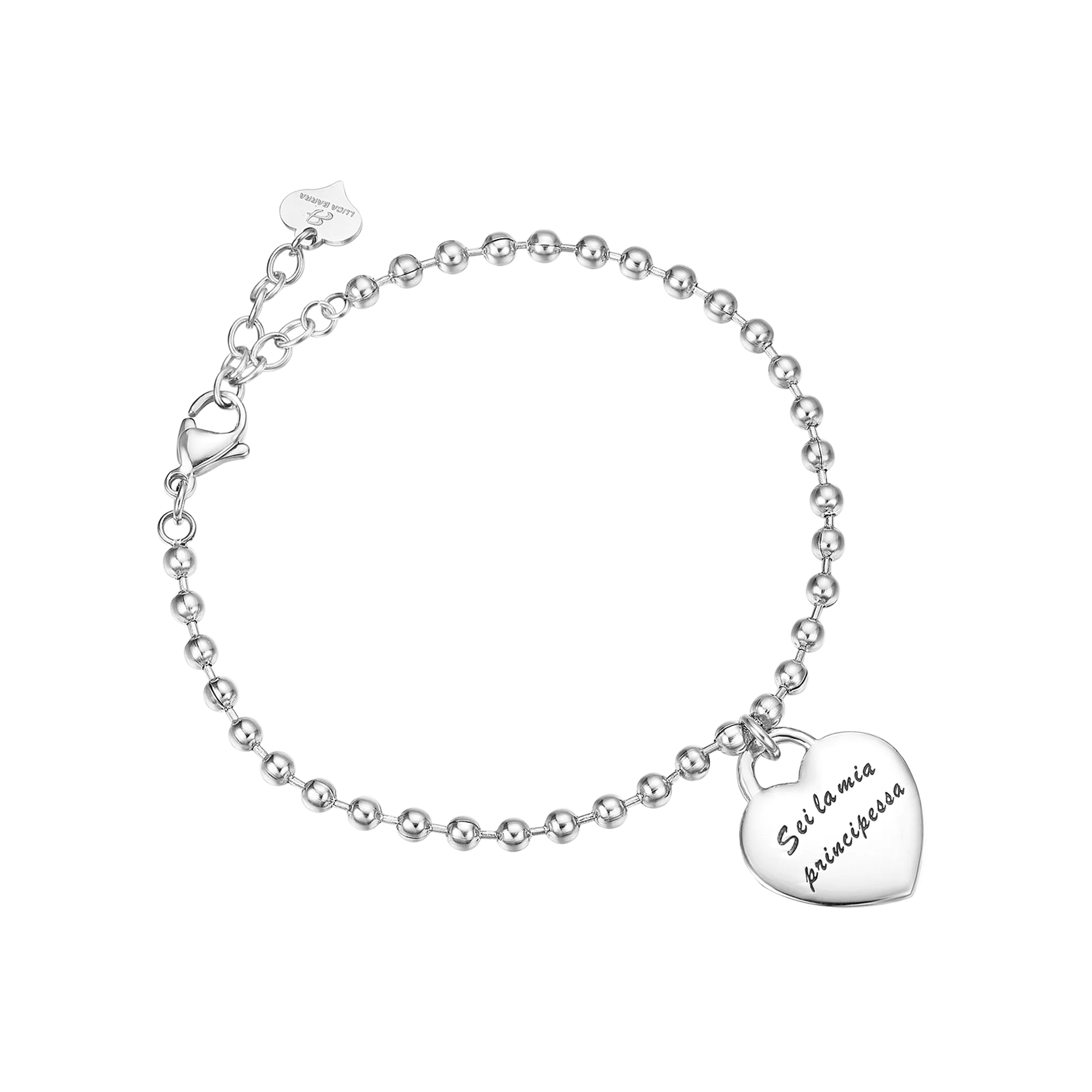 BRACCIALE IN ACCIAIO CON CIONDOLO IN METALLO "SEI LA MIA PRINCIPESSA"