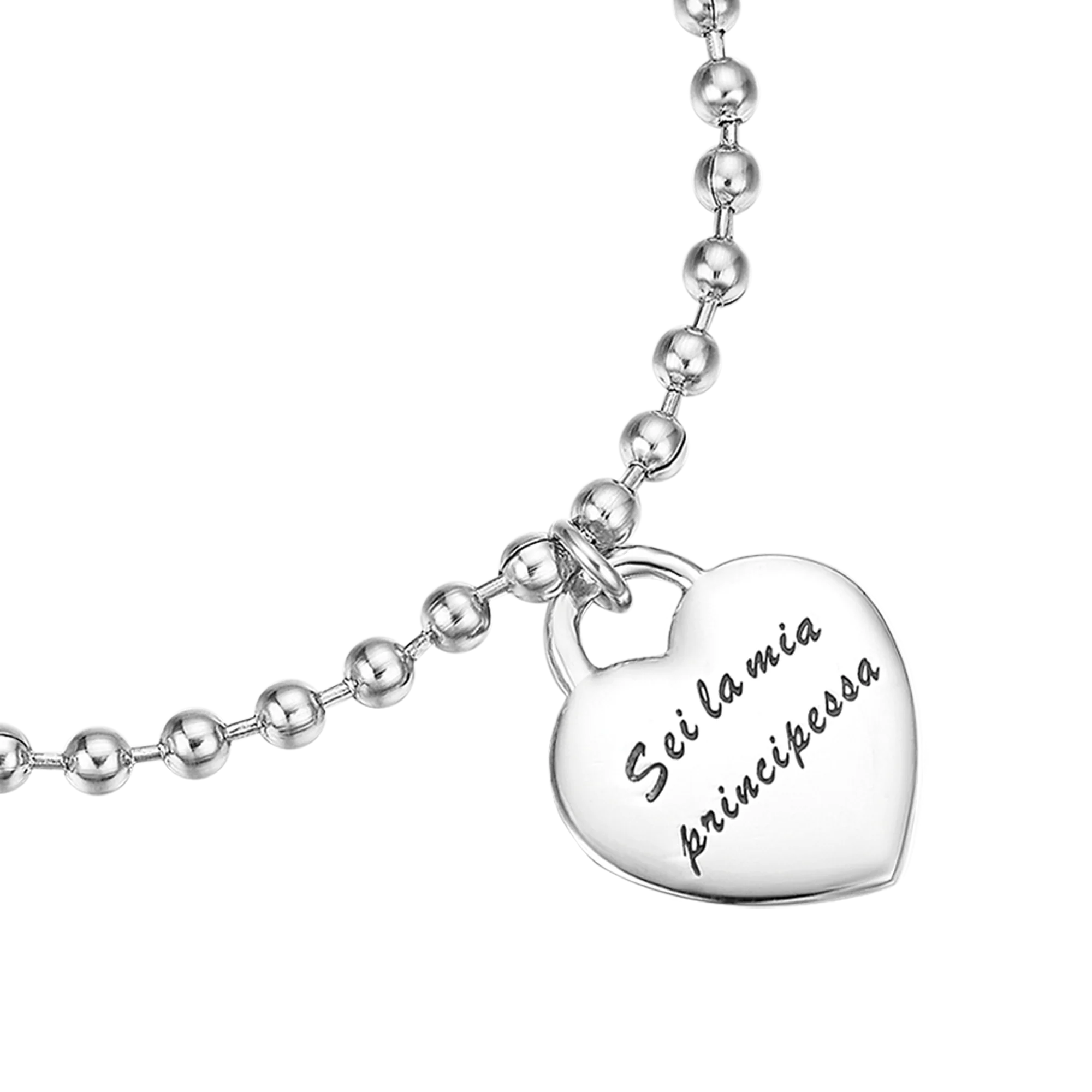 BRACCIALE IN ACCIAIO CON CIONDOLO IN METALLO "SEI LA MIA PRINCIPESSA" - Image 2