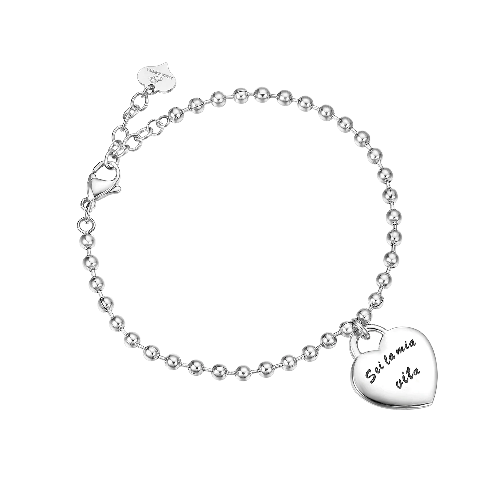 BRACCIALE IN ACCIAIO CON CIONDOLO IN METALLO "SEI LA MIA VITA"