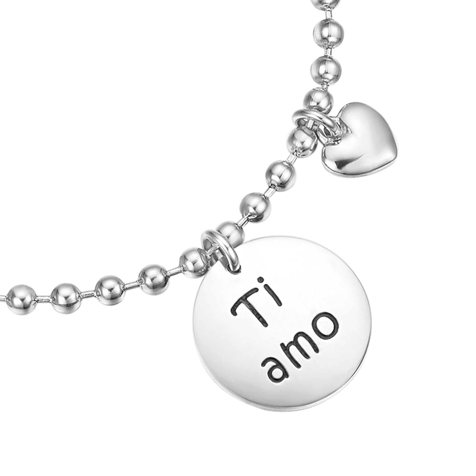 BRACCIALE IN ACCIAIO CON CIONDOLO IN METALLO TI AMO - Image 2