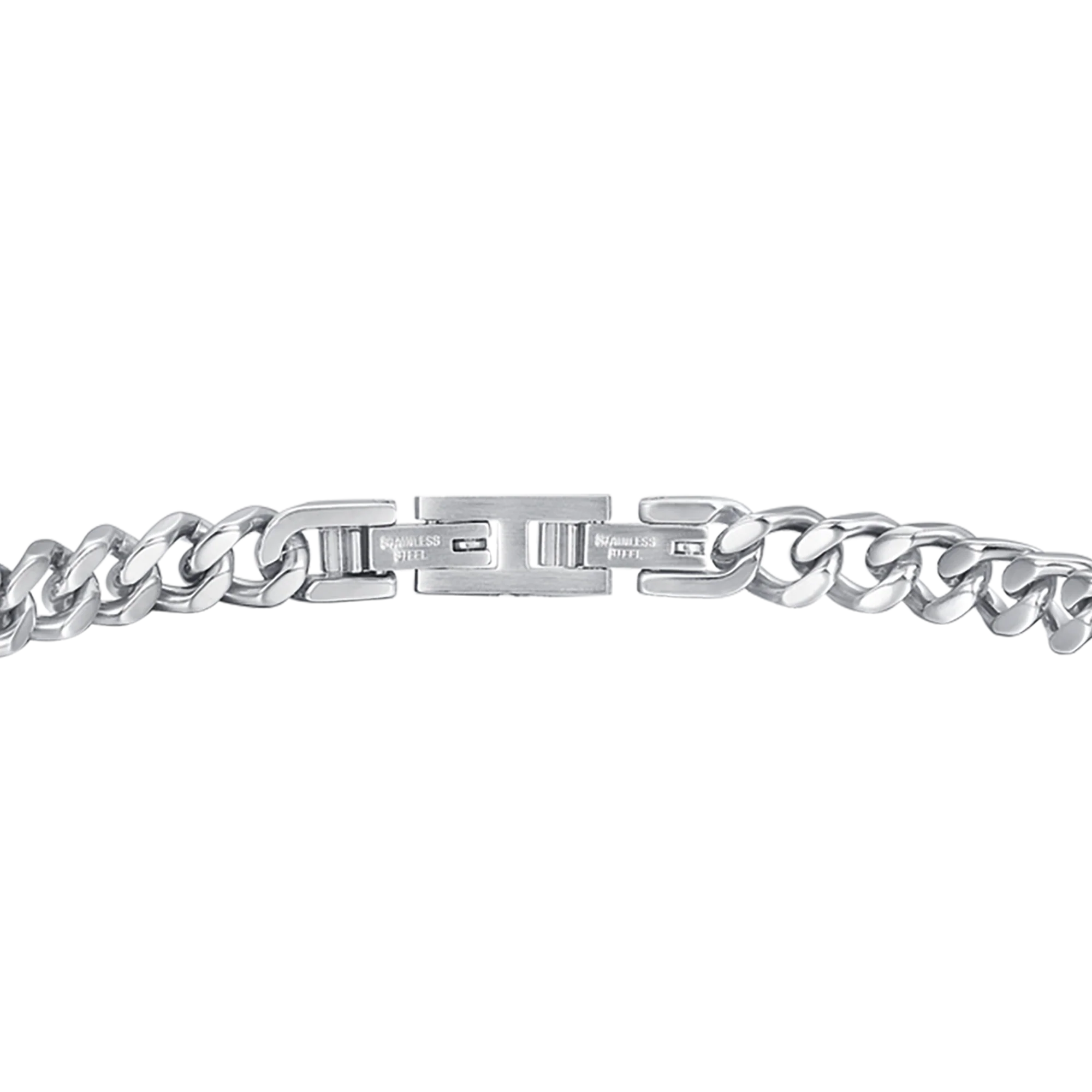 BRACCIALE UOMO IN ACCIAIO CON PIASTRA E CRISTALLI BIANCHI - Image 4
