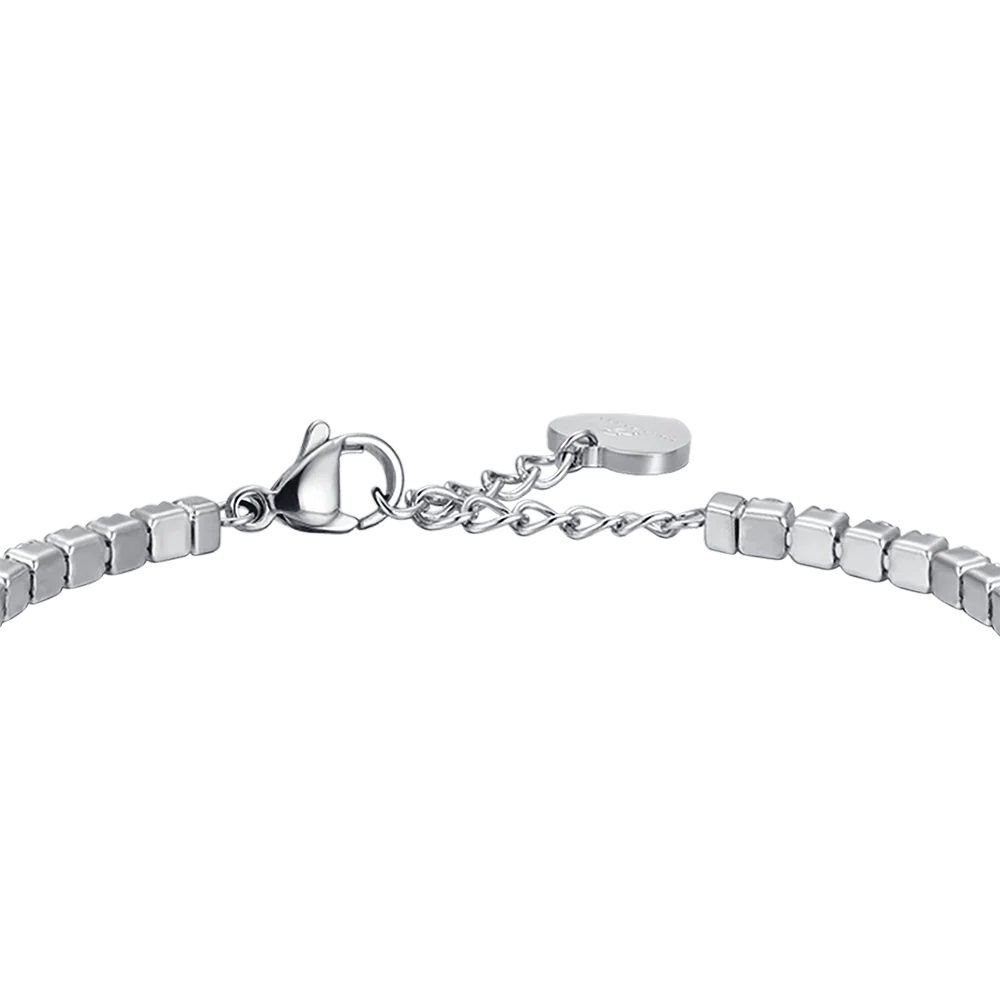 BRACCIALE DONNA IN ACCIAIO CON CRISTALLI BIANCHI E CUORE CRISTALLO - Image 5