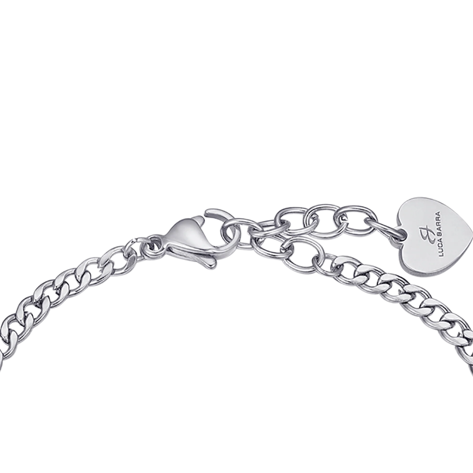 BRACCIALE IN ACCIAIO CON CUORE IN ACCIAIO IP ROSE E CRISTALLI BIANCHI - Image 5