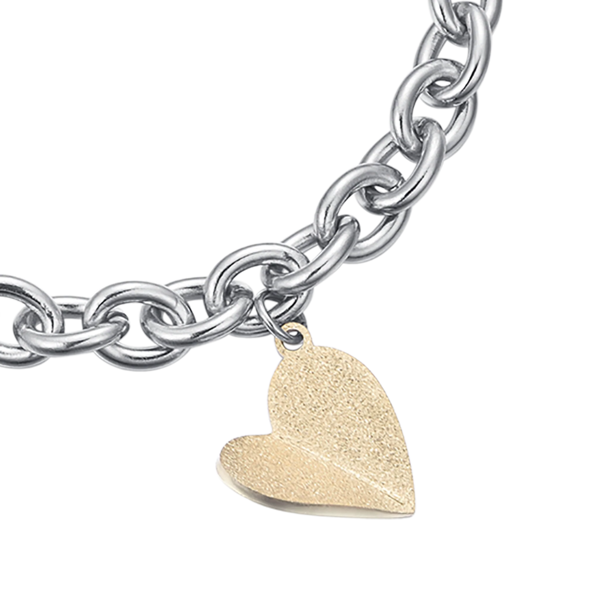 BRACCIALE IN ACCIAIO CON CUORE IP GOLD - Image 2