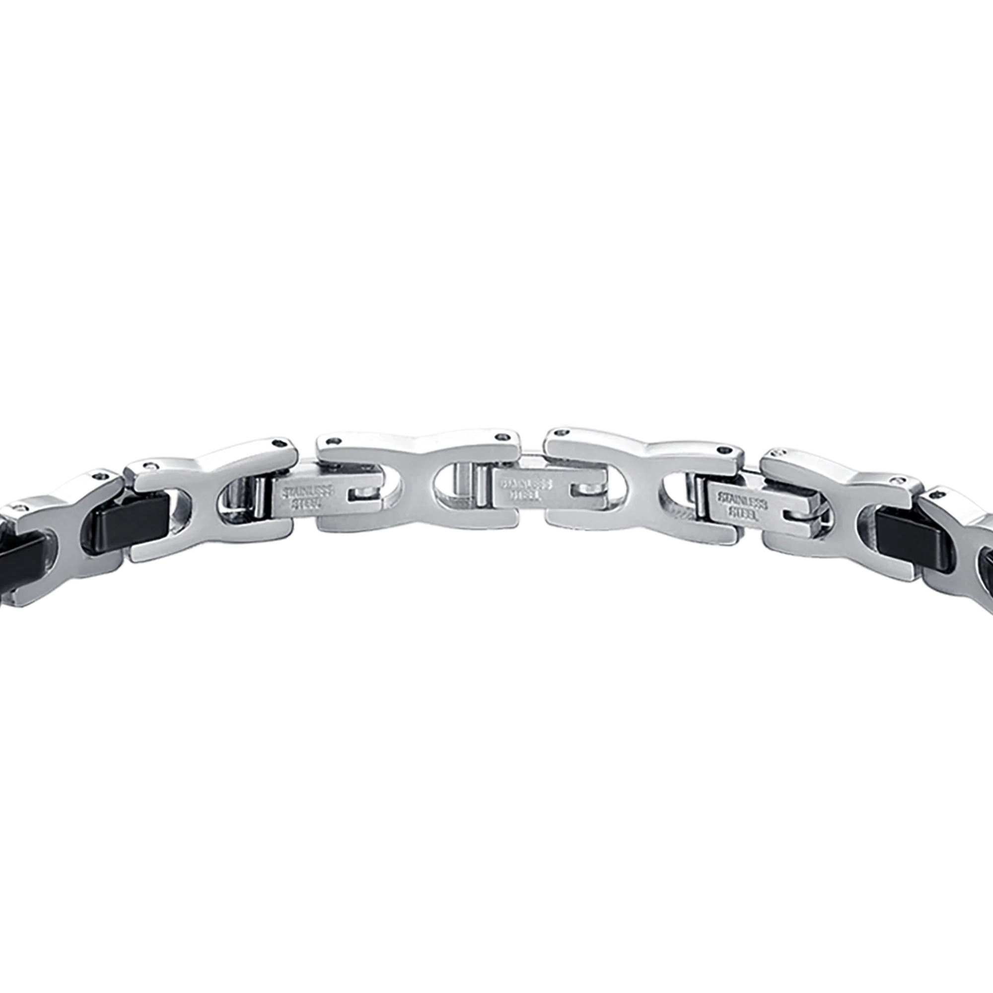 BRACCIALE UOMO IN ACCIAIO CON ELEMENTI IN CERAMICA NERA - Image 5
