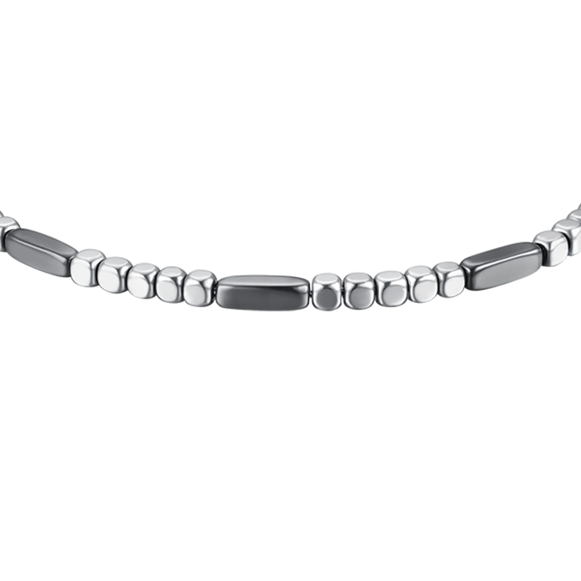 BRACCIALE UOMO IN ACCIAIO CON EMATITE SILVER ED ELEMENTI GRIGI - Image 4