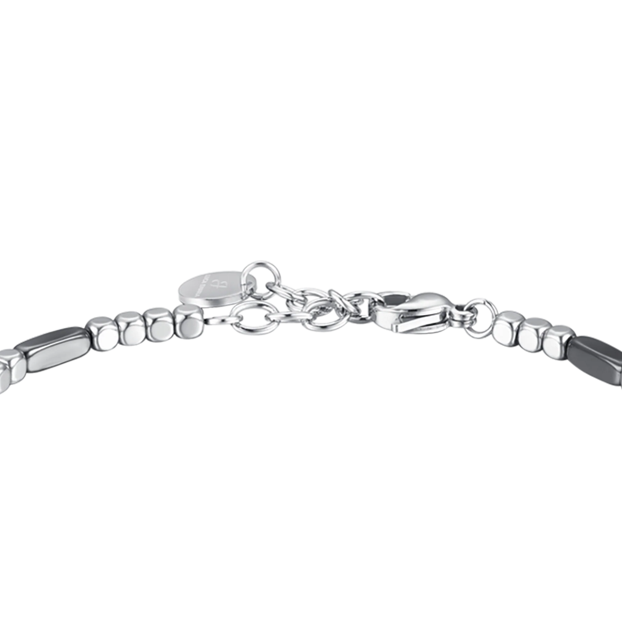 BRACCIALE UOMO IN ACCIAIO CON EMATITE SILVER ED ELEMENTI GRIGI - Image 5