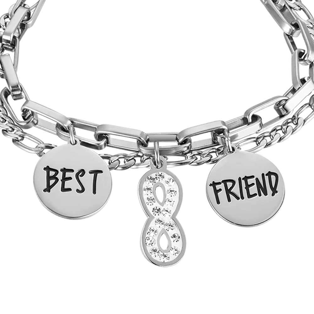 BRACCIALE DONNA IN ACCIAIO CON INFINITO CON CRISTALLI BIANCHI - Image 4