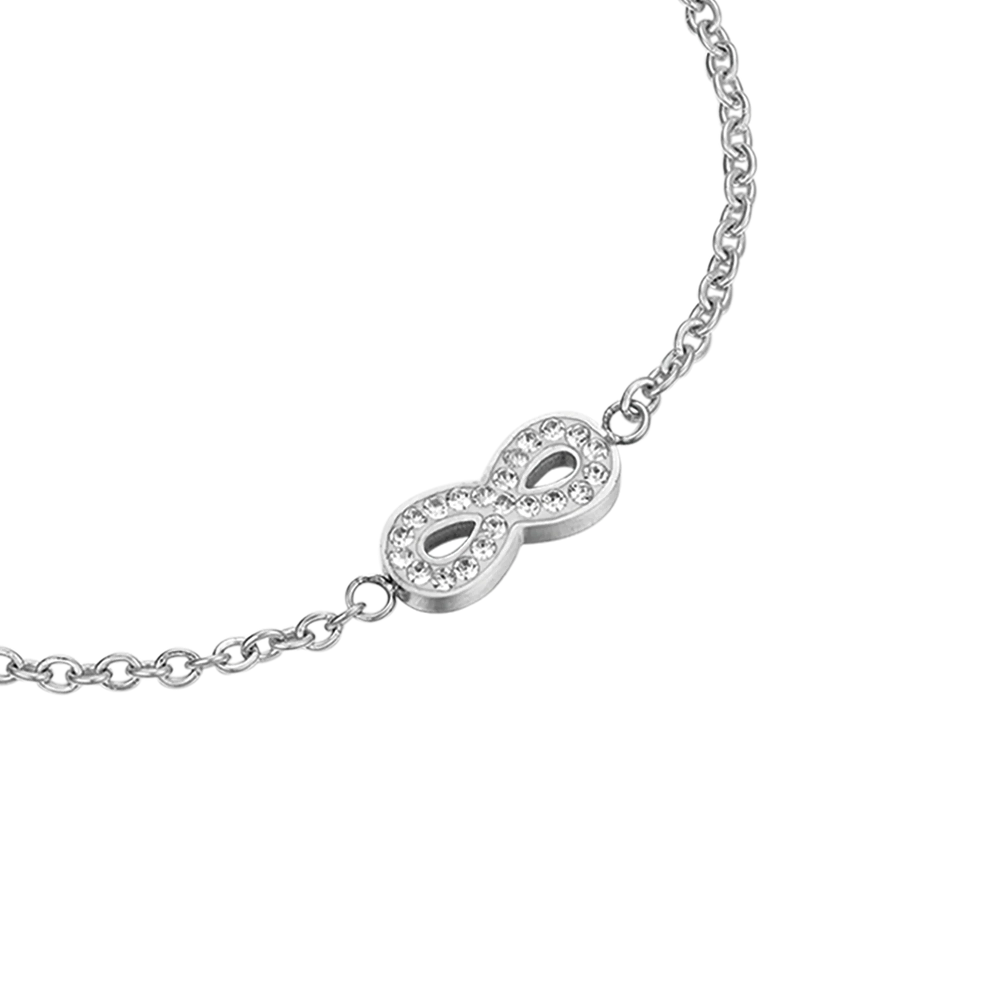 BRACCIALE DONNA IN ACCIAIO CON INFINITO E CRISTALLI - Image 4