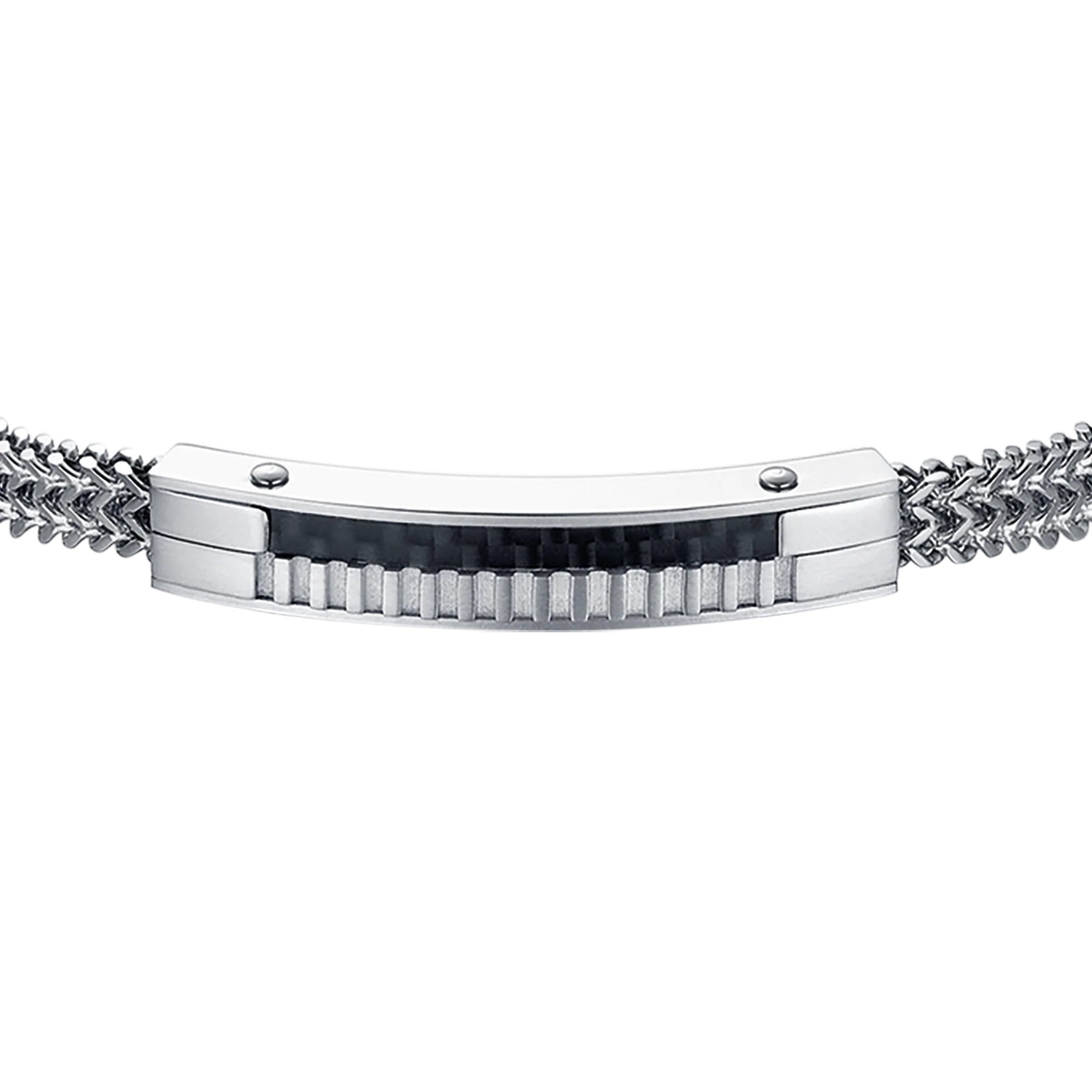 BRACCIALE UOMO IN ACCIAIO CON PIASTRA IN FIBRA DI CARBONIO - Image 3