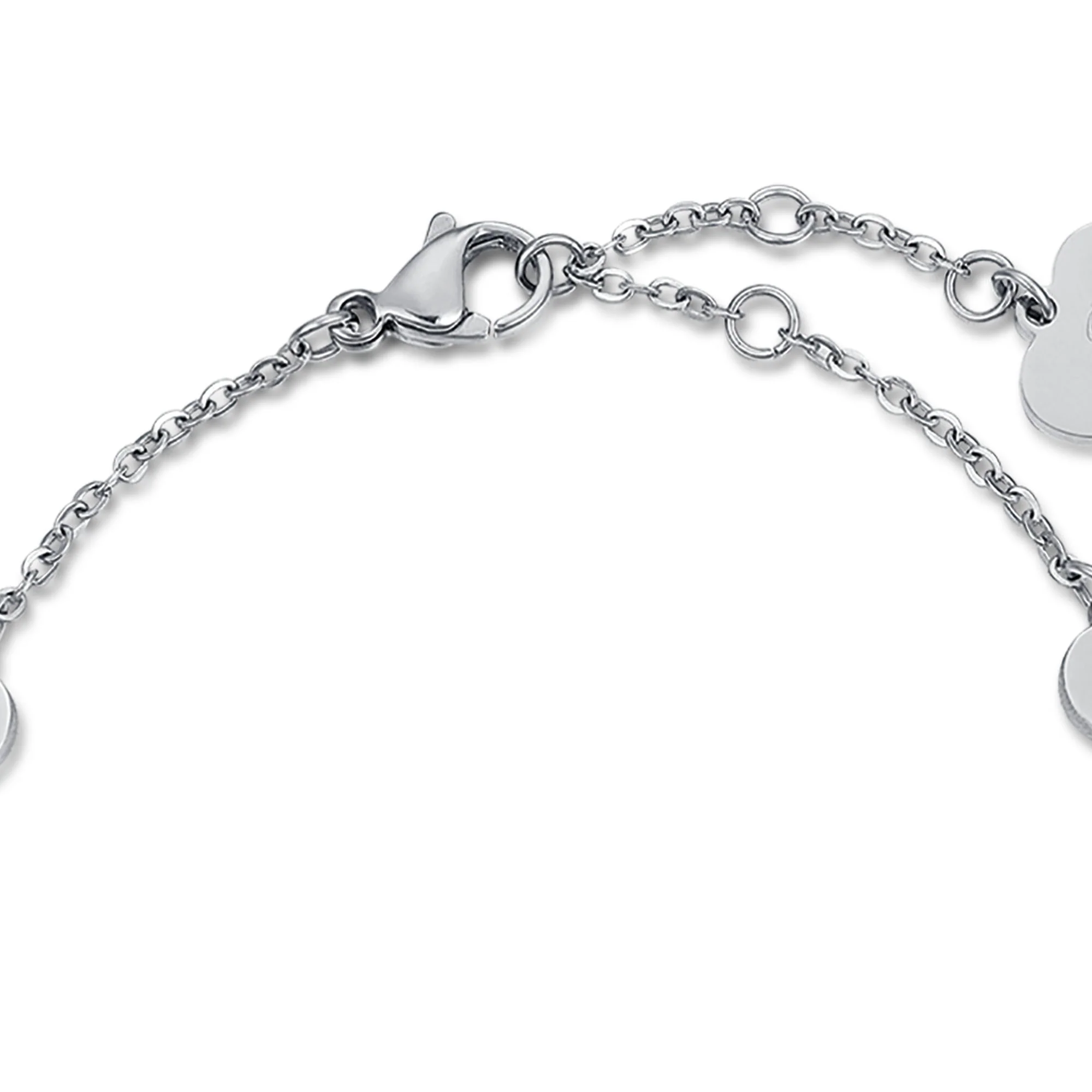 BRACCIALE IN ACCIAIO CON PIETRE ROSA - Image 2