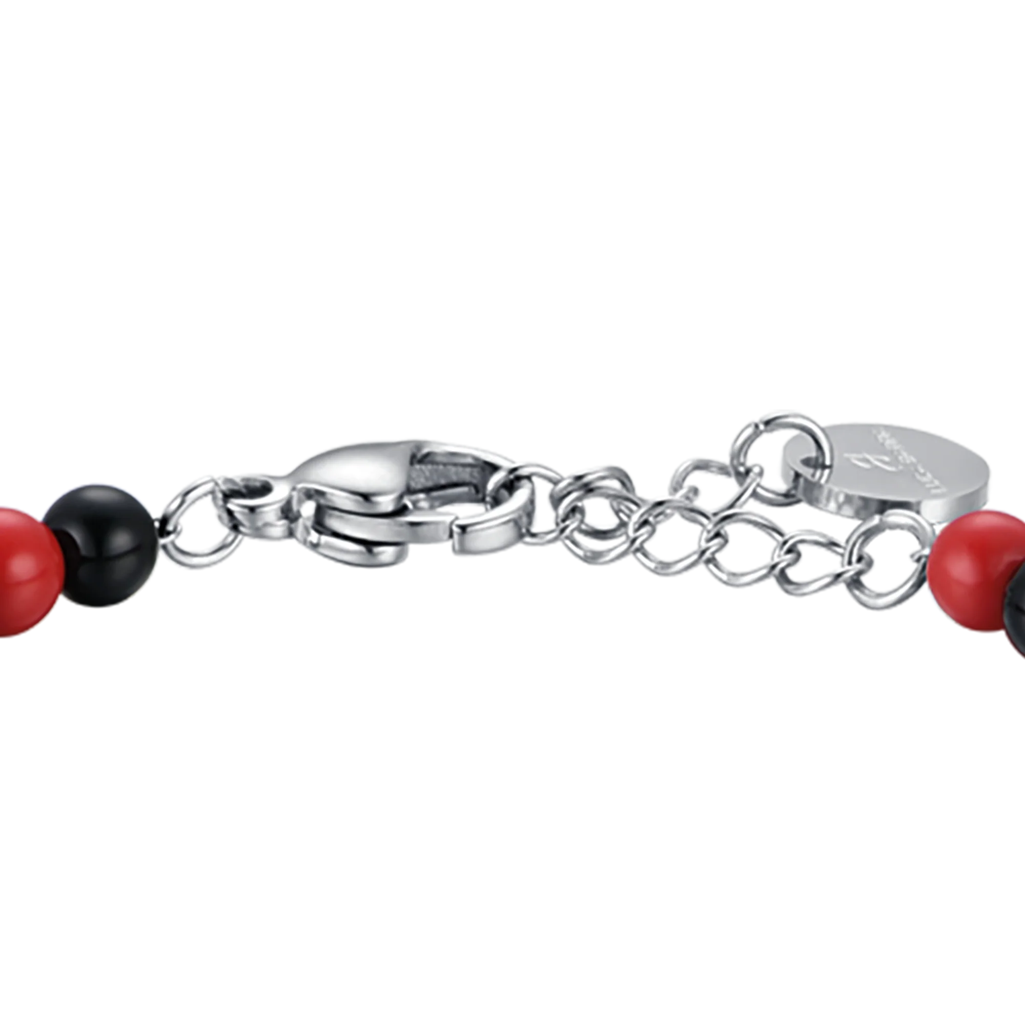 BRACCIALE BAMBINO IN ACCIAIO CON PIETRE ROSSE E NERE - Image 3