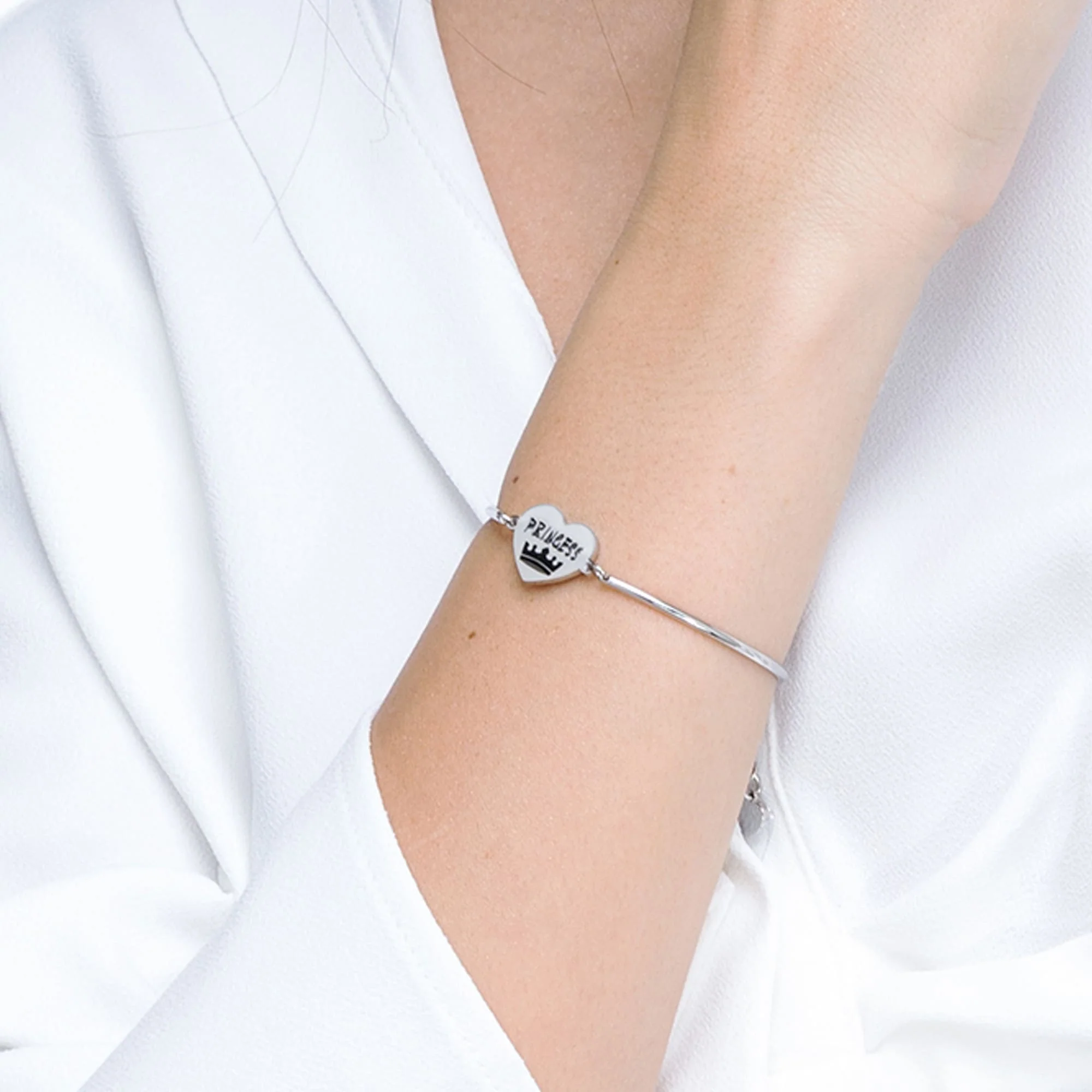 BRACCIALE DONNA IN ACCIAIO CON SCRITTA PRINCESS - Image 2