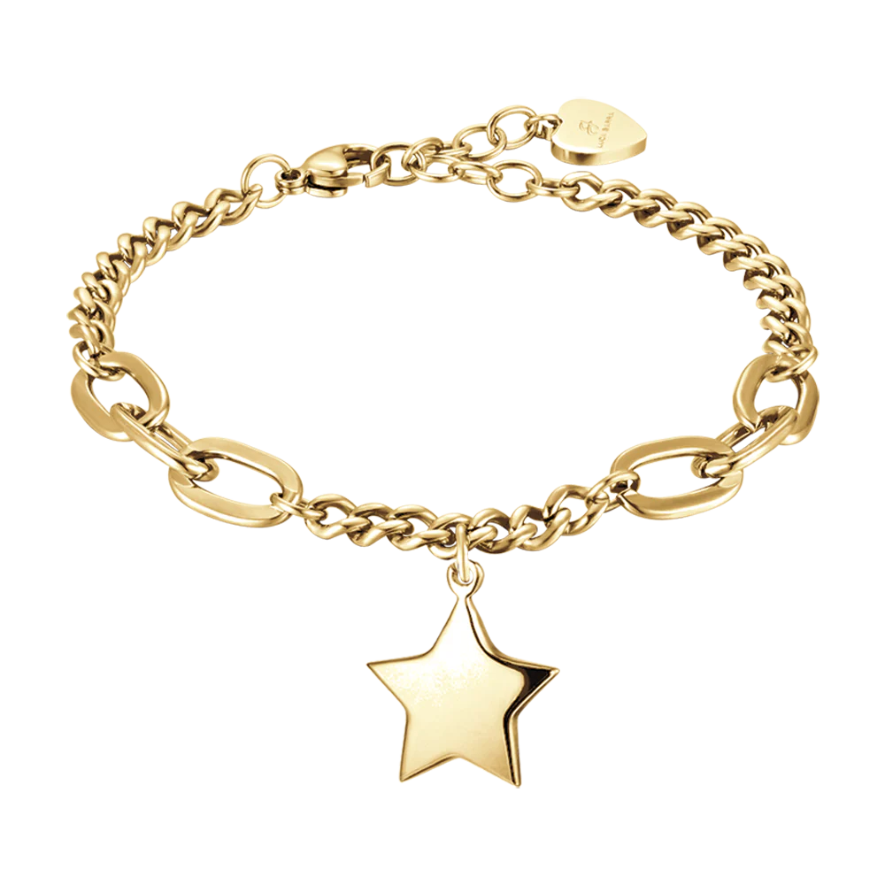 BRACCIALE DONNA IN ACCIAIO IP GOLD CON STELLA PIENA