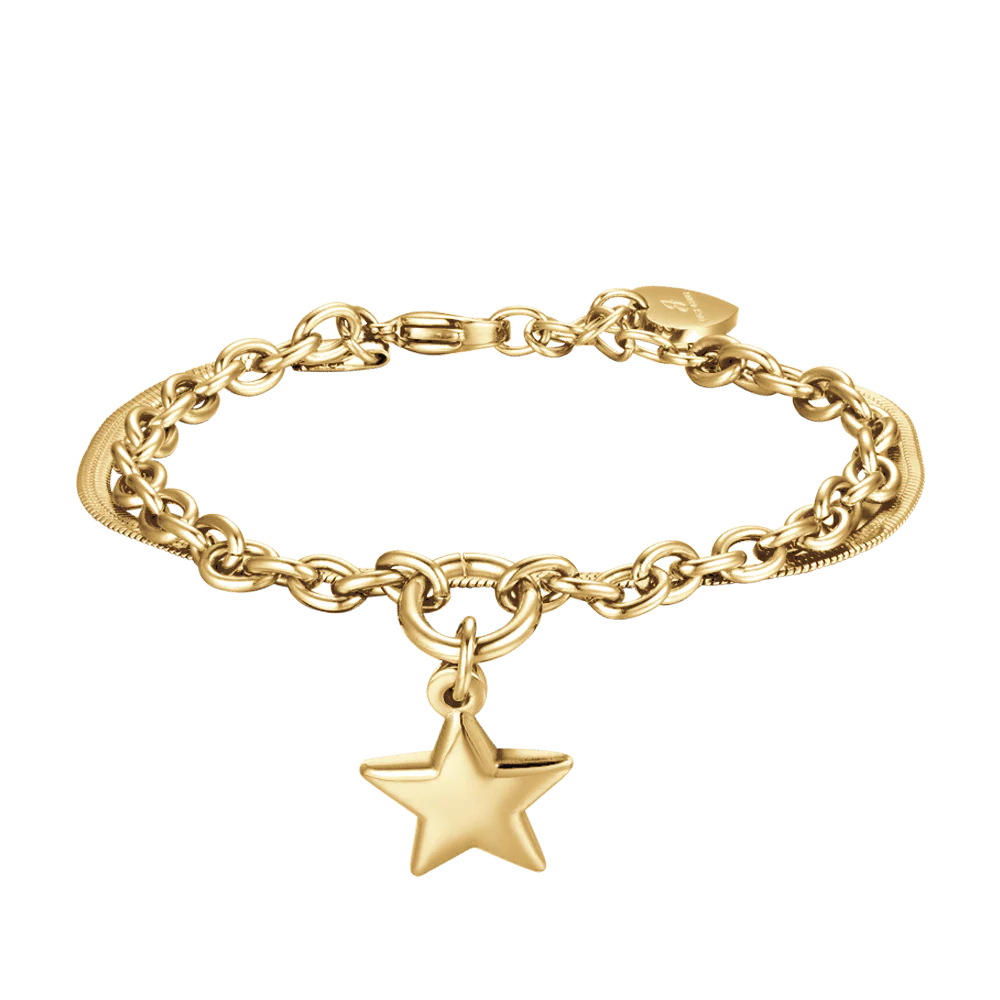 BRACCIALE DONNA IN ACCIAIO IP GOLD CON STELLA E CERCHIO - Image 2