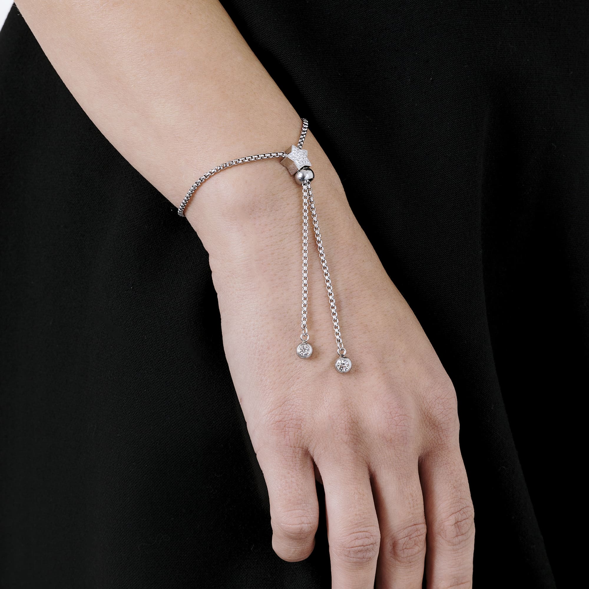 BRACCIALE IN ACCIAIO CON STELLA CON CRISTALLI BIANCHI - Image 3