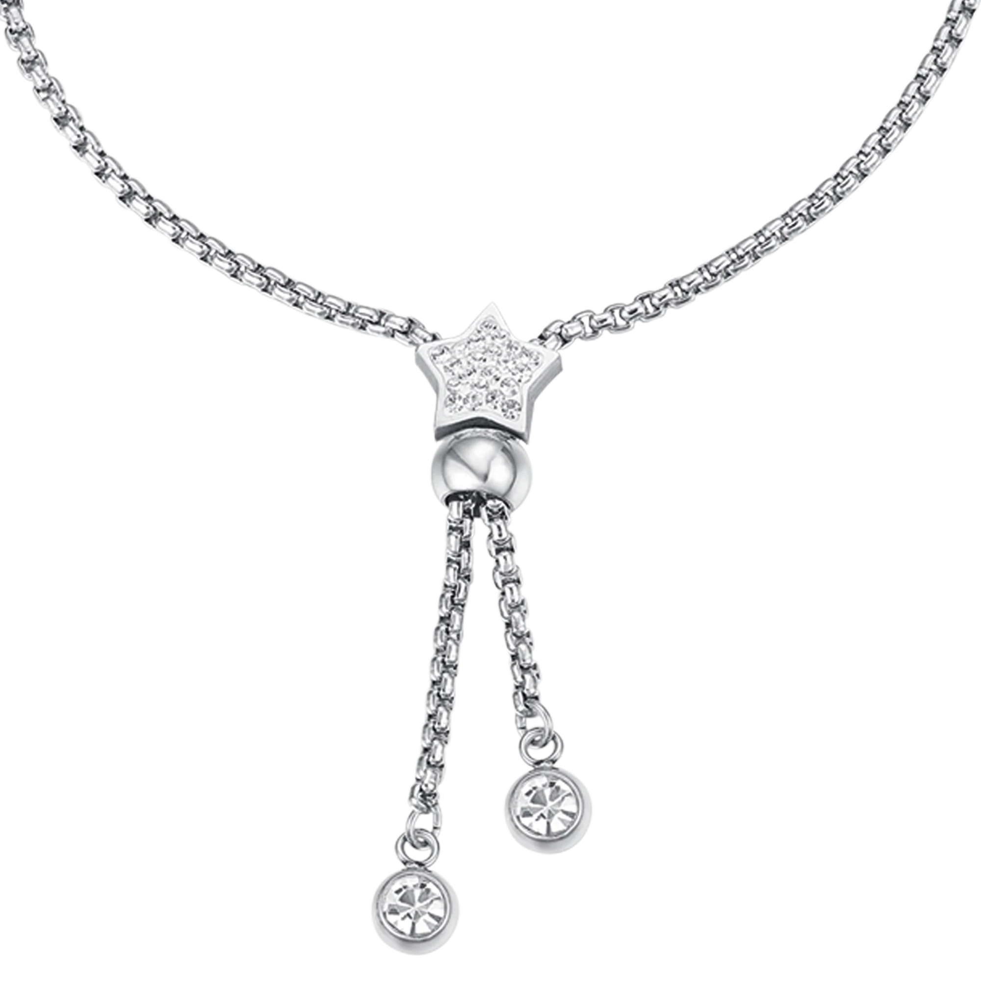 BRACCIALE IN ACCIAIO CON STELLA CON CRISTALLI BIANCHI - Image 4