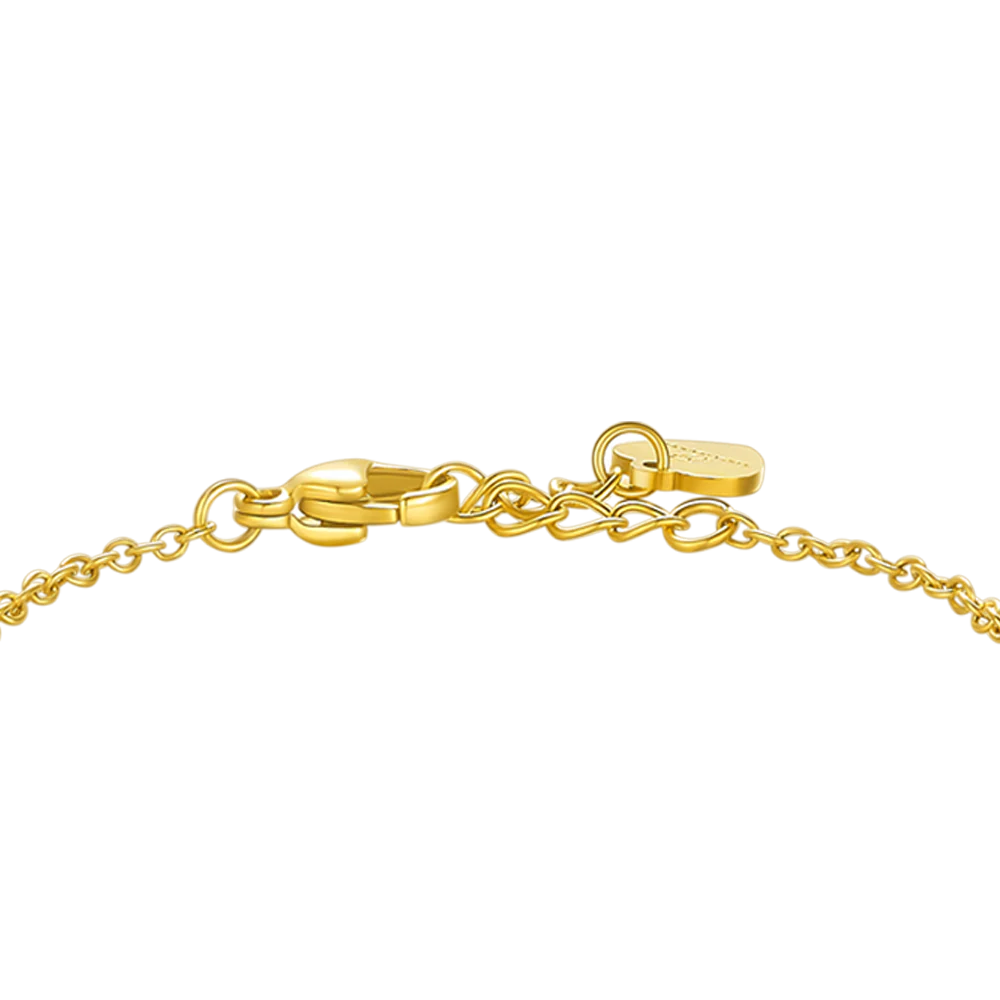 BRACCIALE IN ACCIAIO E  IP GOLD CON CROCE E CRISTALLO BIANCO - Image 3