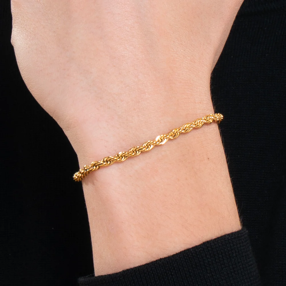 BRACCIALE UOMO IN ACCIAIO IP GOLD - Image 2