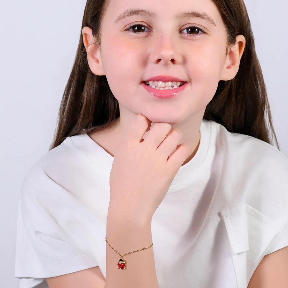 BRACCIALE BAMBINA IN ACCIAIO IP GOLD CON COCCINELLA - Image 3