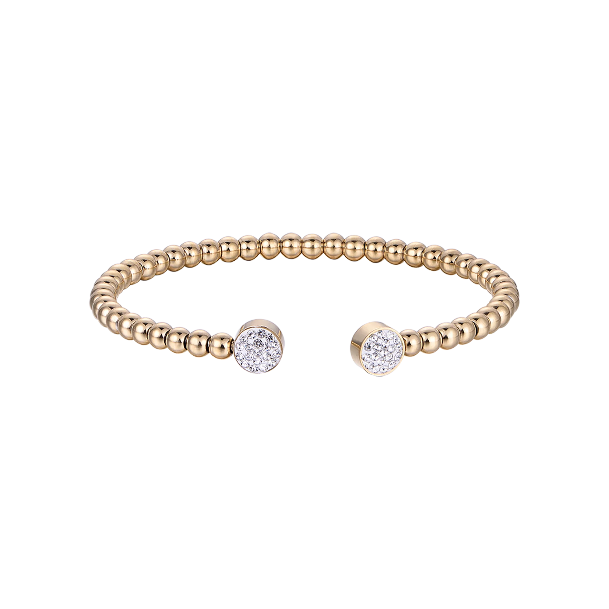 BRACCIALE IN ACCIAIO IP GOLD CON CRISTALLI BIANCHI