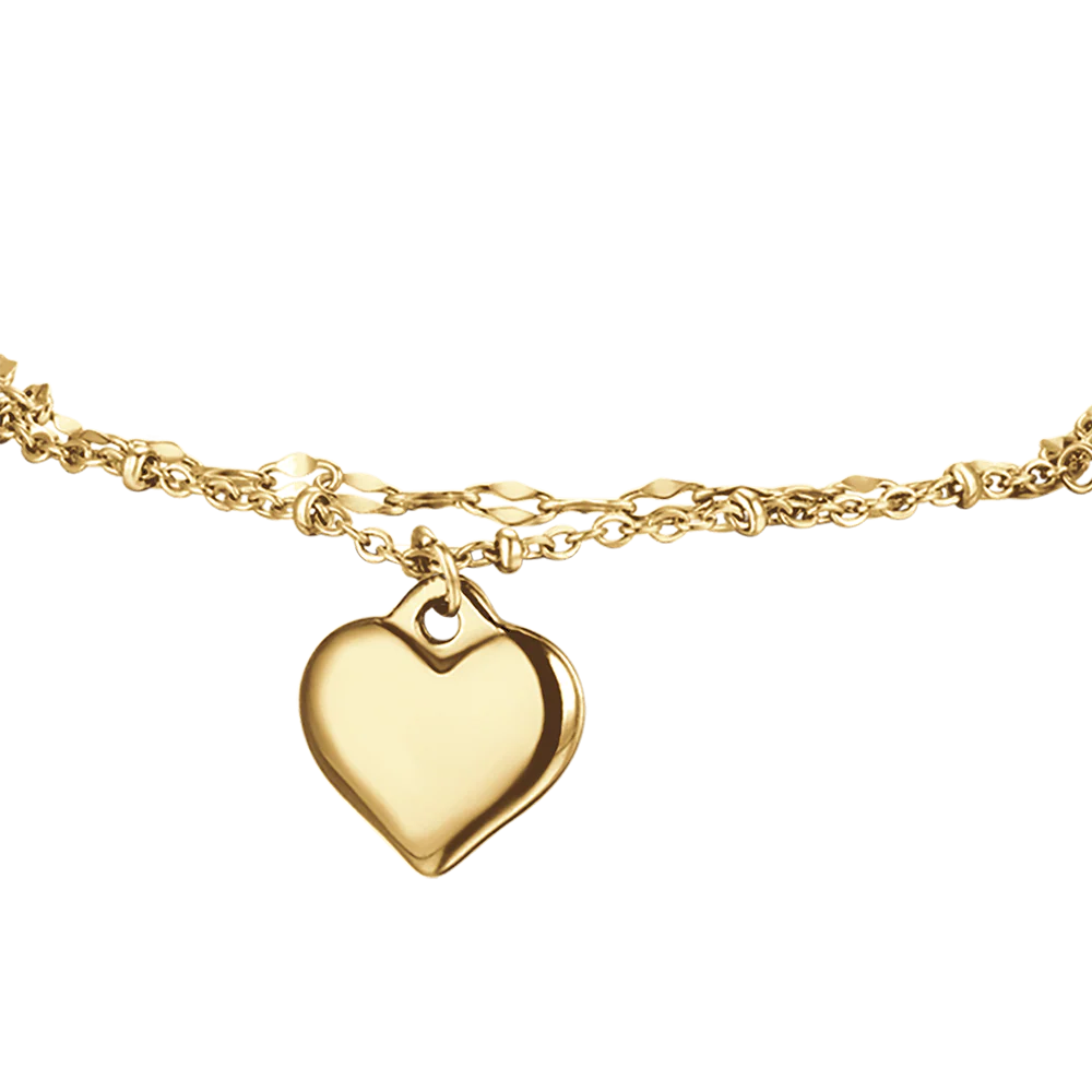 BRACCIALE DONNA IN ACCIAIO IP GOLD CON CUORE E CRISTALLI BIANCHI - Image 4