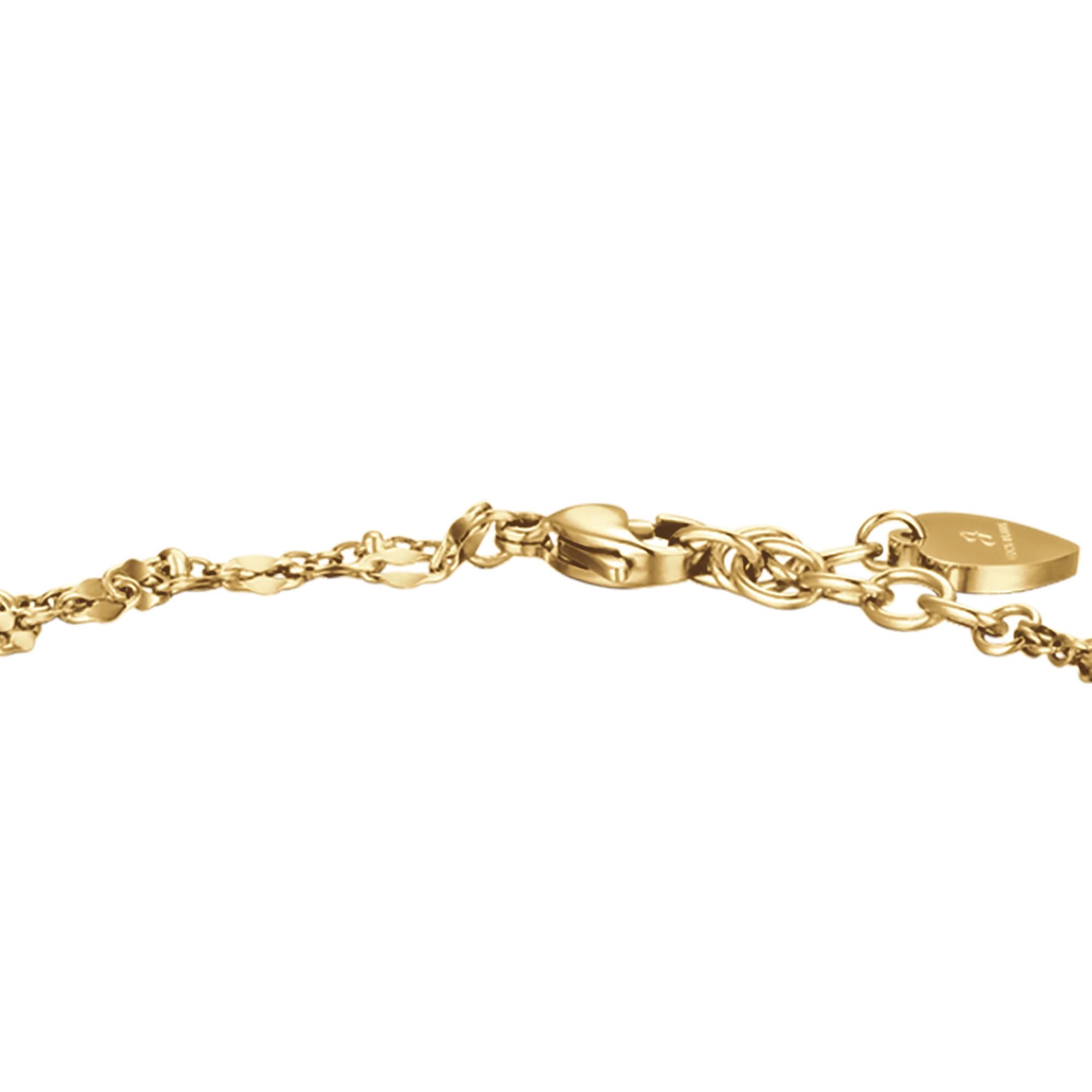 BRACCIALE DONNA IN ACCIAIO IP GOLD CON CUORE E CRISTALLI BIANCHI - Image 5
