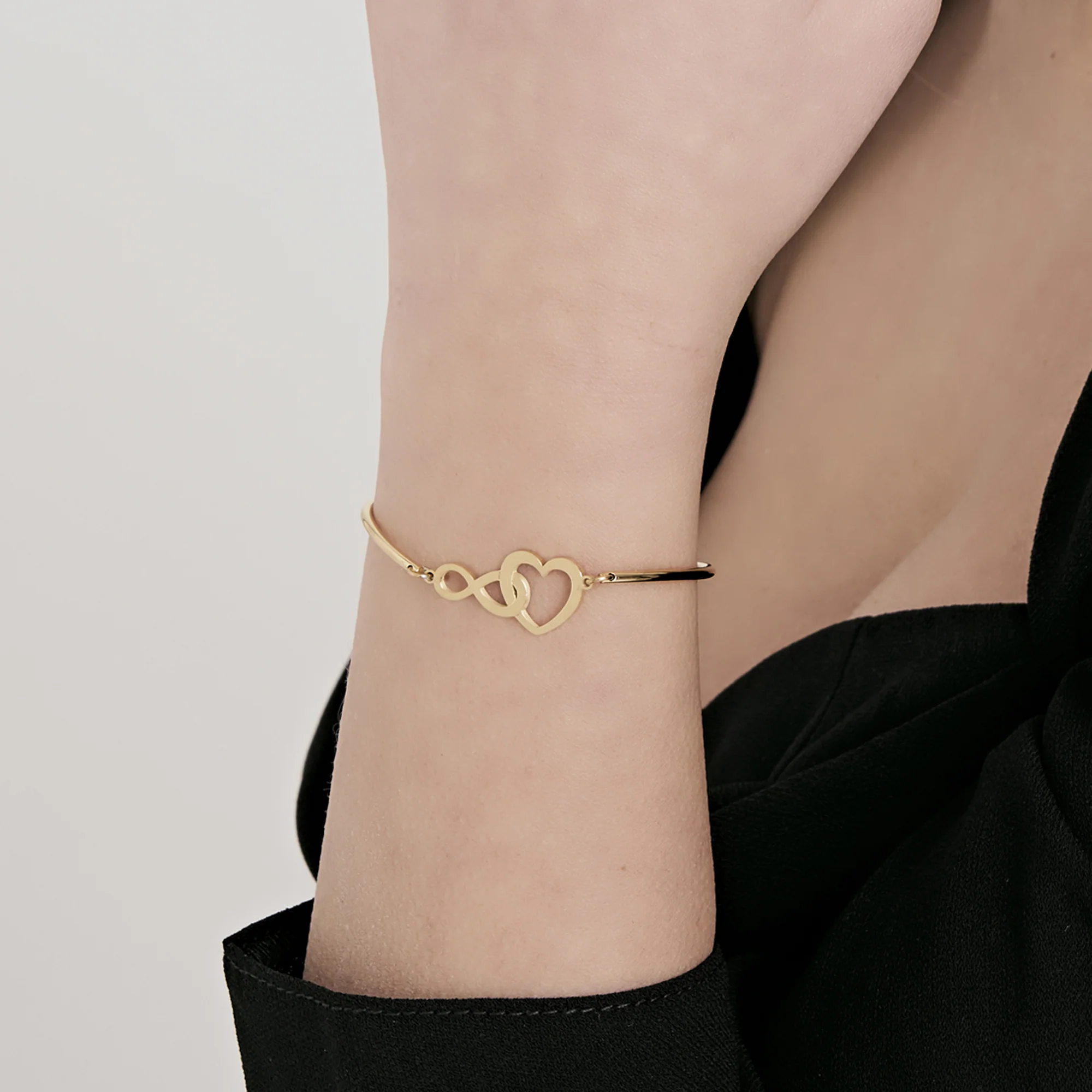 BRACCIALE DONNA IN ACCIAIO IP GOLD CON CUORE ED INFINITO - Image 2