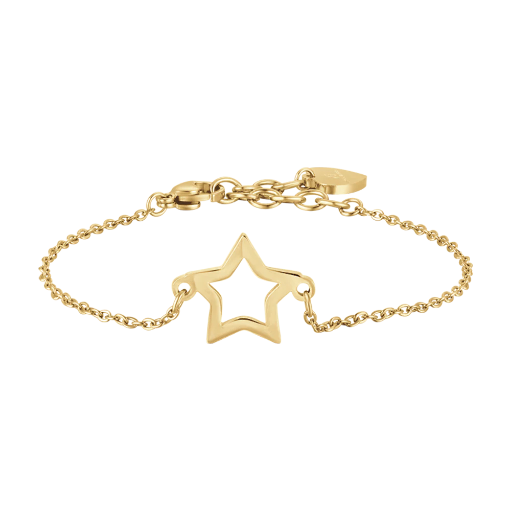 BRACCIALE DONNA IN ACCIAIO DORATO CON STELLA VUOTA
