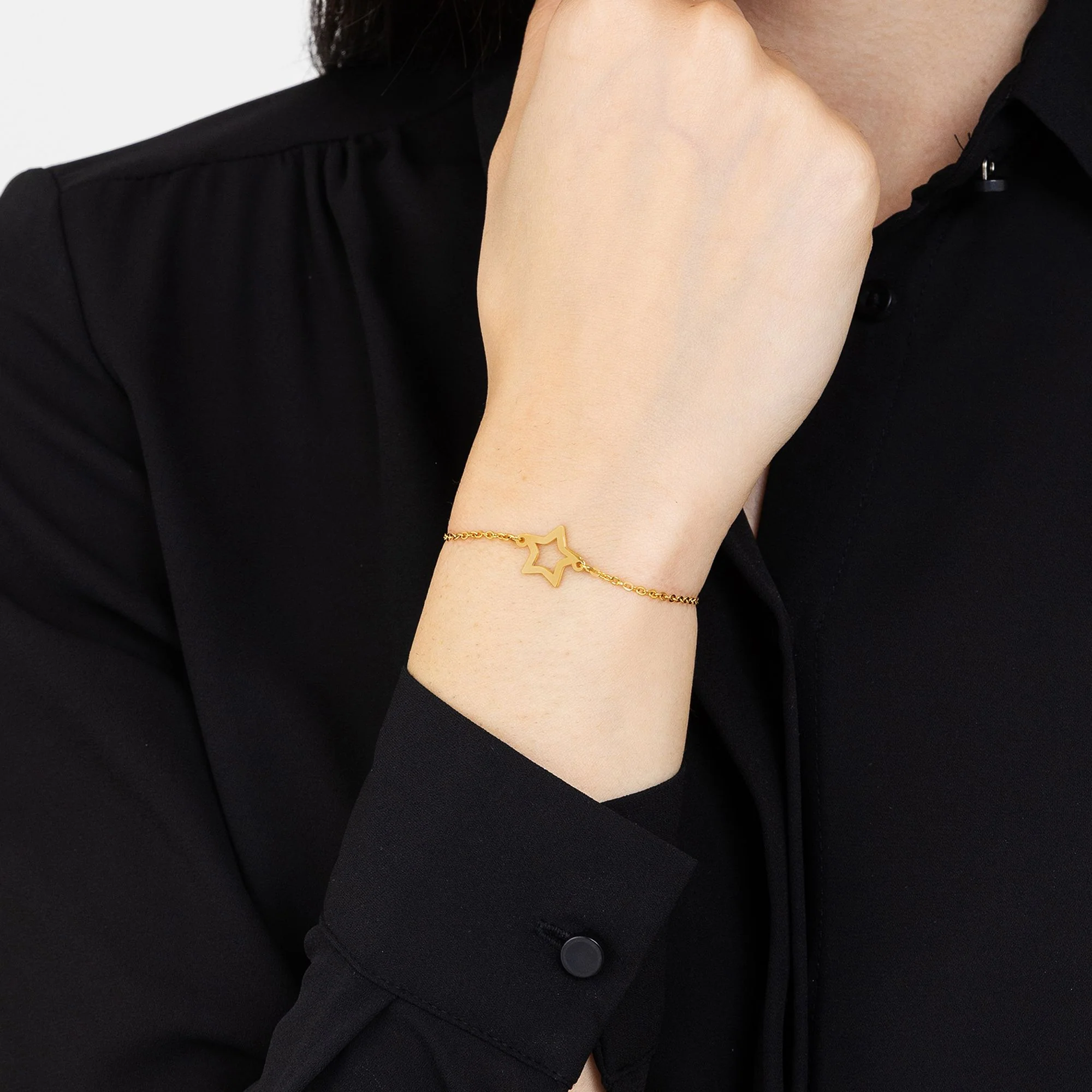 BRACCIALE DONNA IN ACCIAIO DORATO CON STELLA VUOTA - Image 2