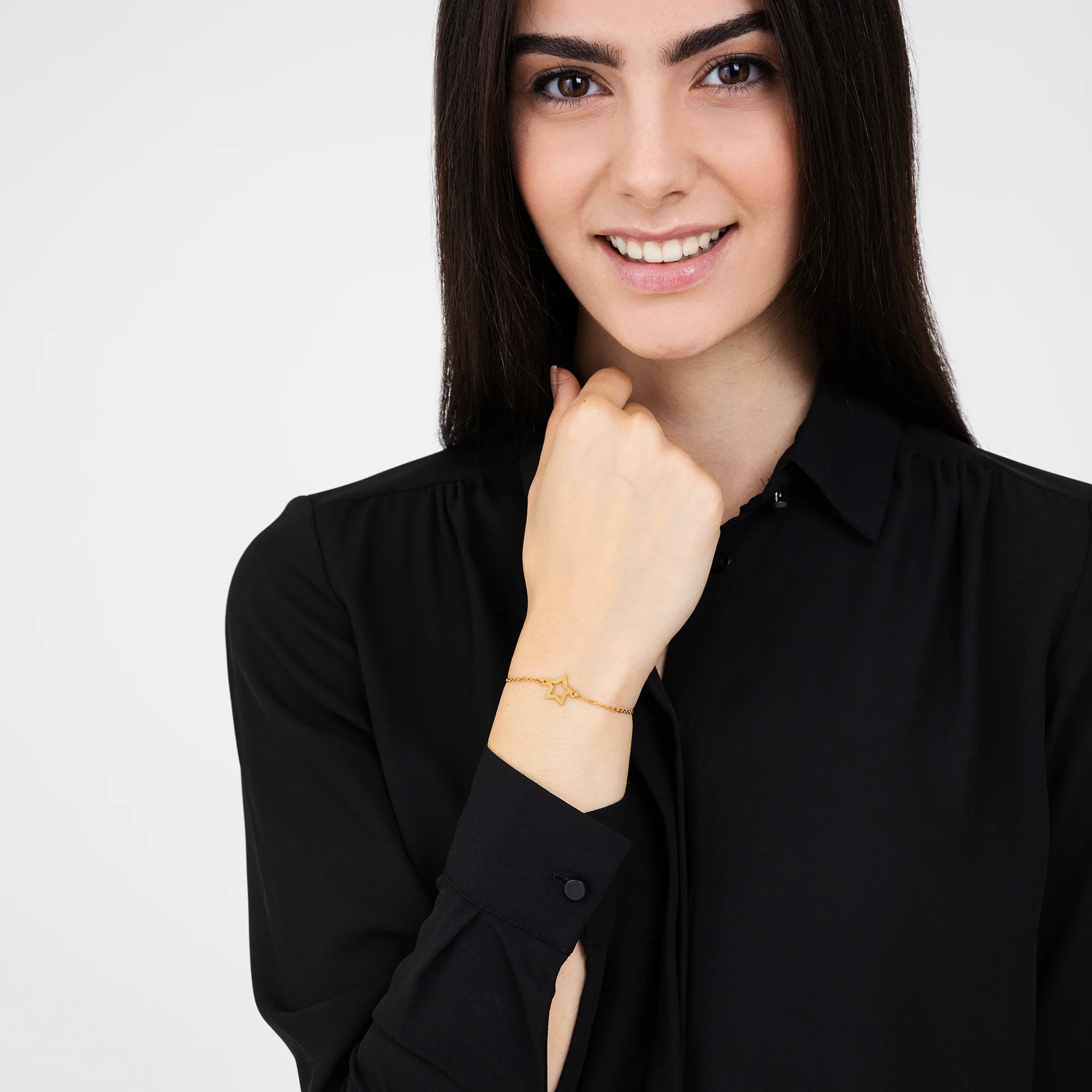 BRACCIALE DONNA IN ACCIAIO DORATO CON STELLA VUOTA - Image 3