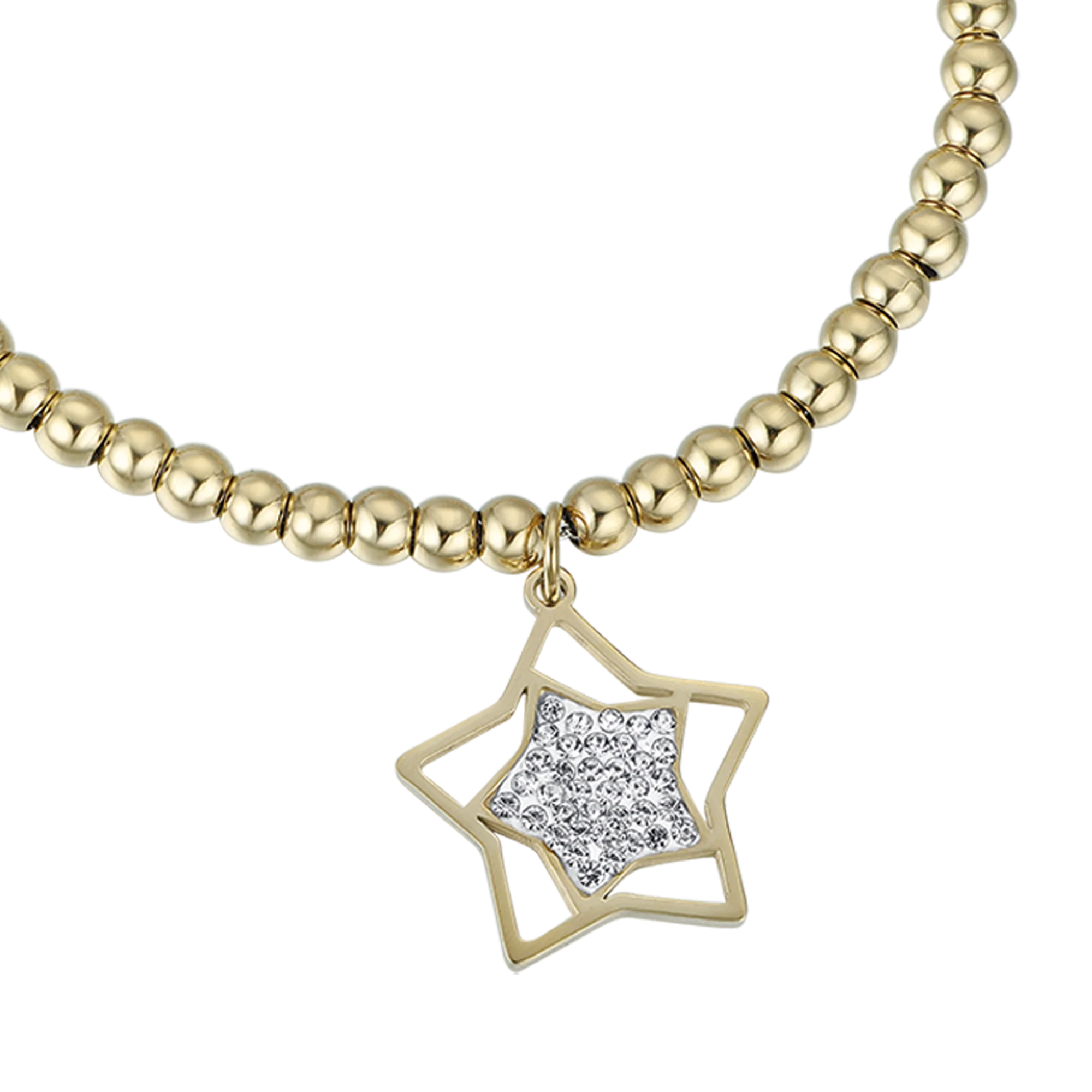 BRACCIALE DONNA IN ACCIAIO IP GOLD CON STELLA CON CRISTALLI BIANCHI - Image 4