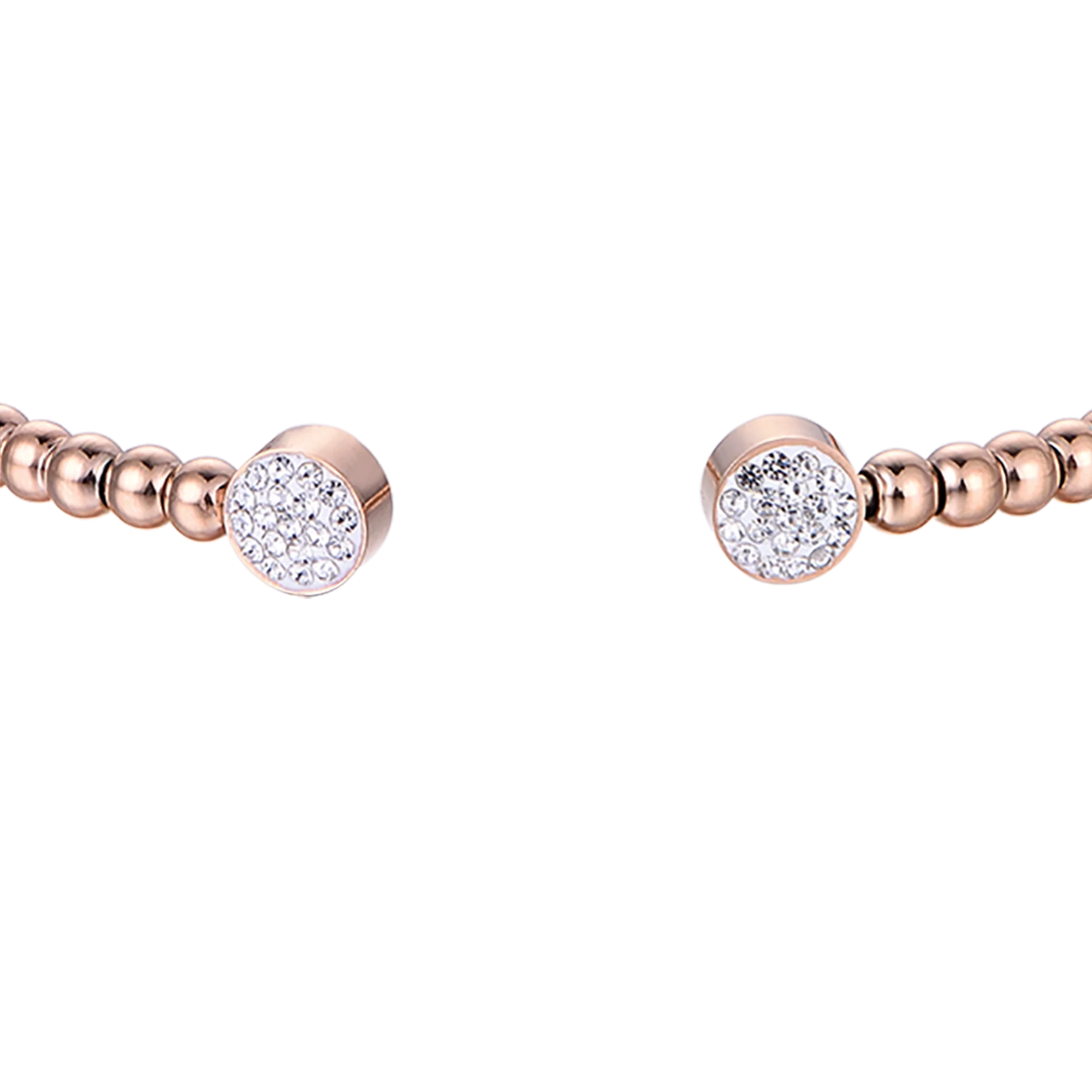 BRACCIALE IN ACCIAIO IP ROSE CON CRISTALLI BIANCHI - Image 2