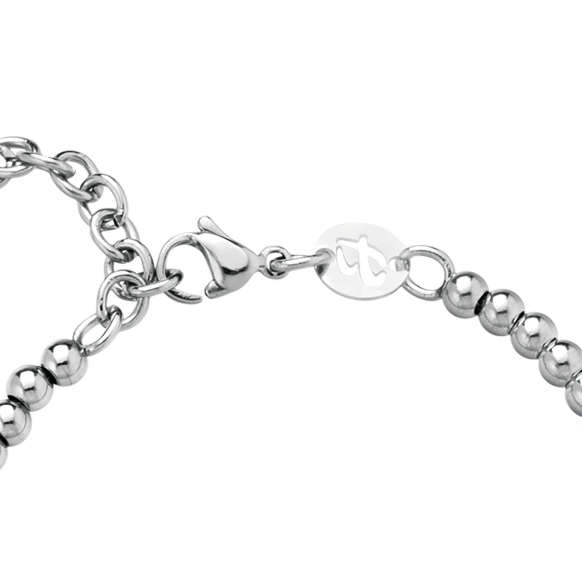 BRACCIALE DONNA IN ACCIAIO PALLINATO CON LETTERA I - Image 4