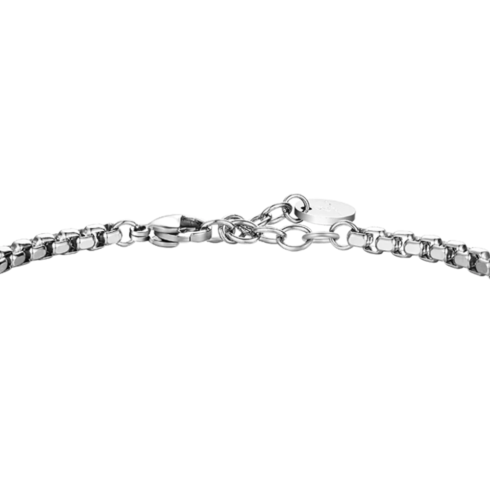 BRACCIALE IN ACCIAIO, PIASTRA CON SMALTO BLU E  ANCORA E CORDA BLU - Image 5
