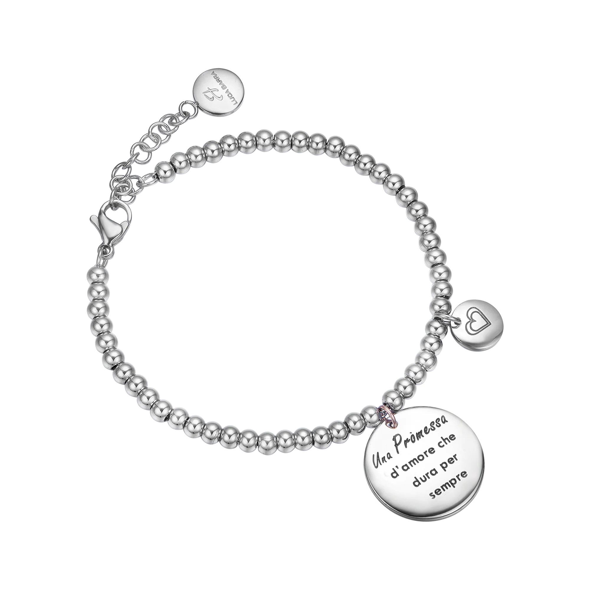 BRACCIALE IN ACCIAIO UNA PROMESSA D'AMORE CHE DURA PER SEMPRE