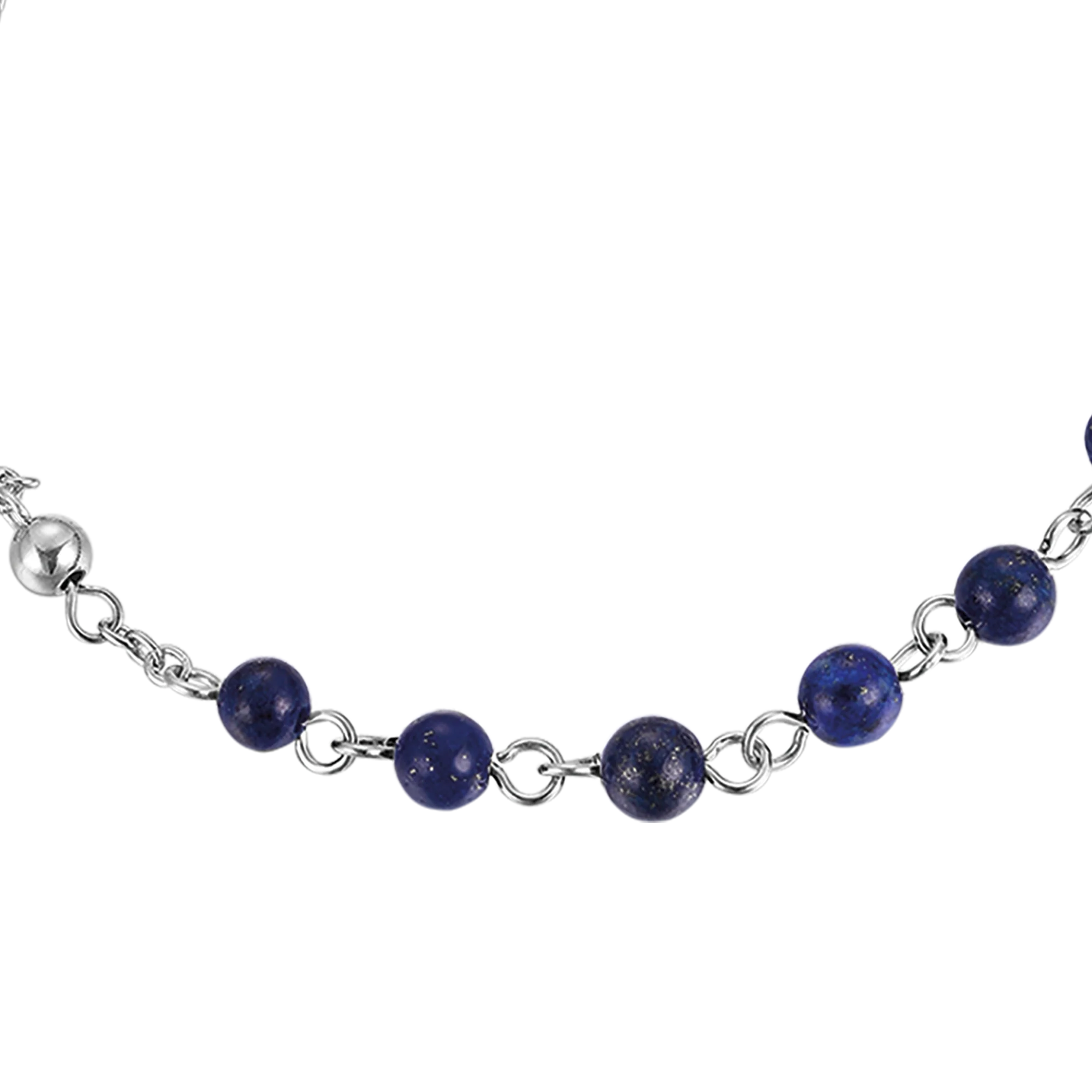 BRACCIALE UOMO ROSARIO IN ACCIAIO CON PIETRE LAPIS - Image 4
