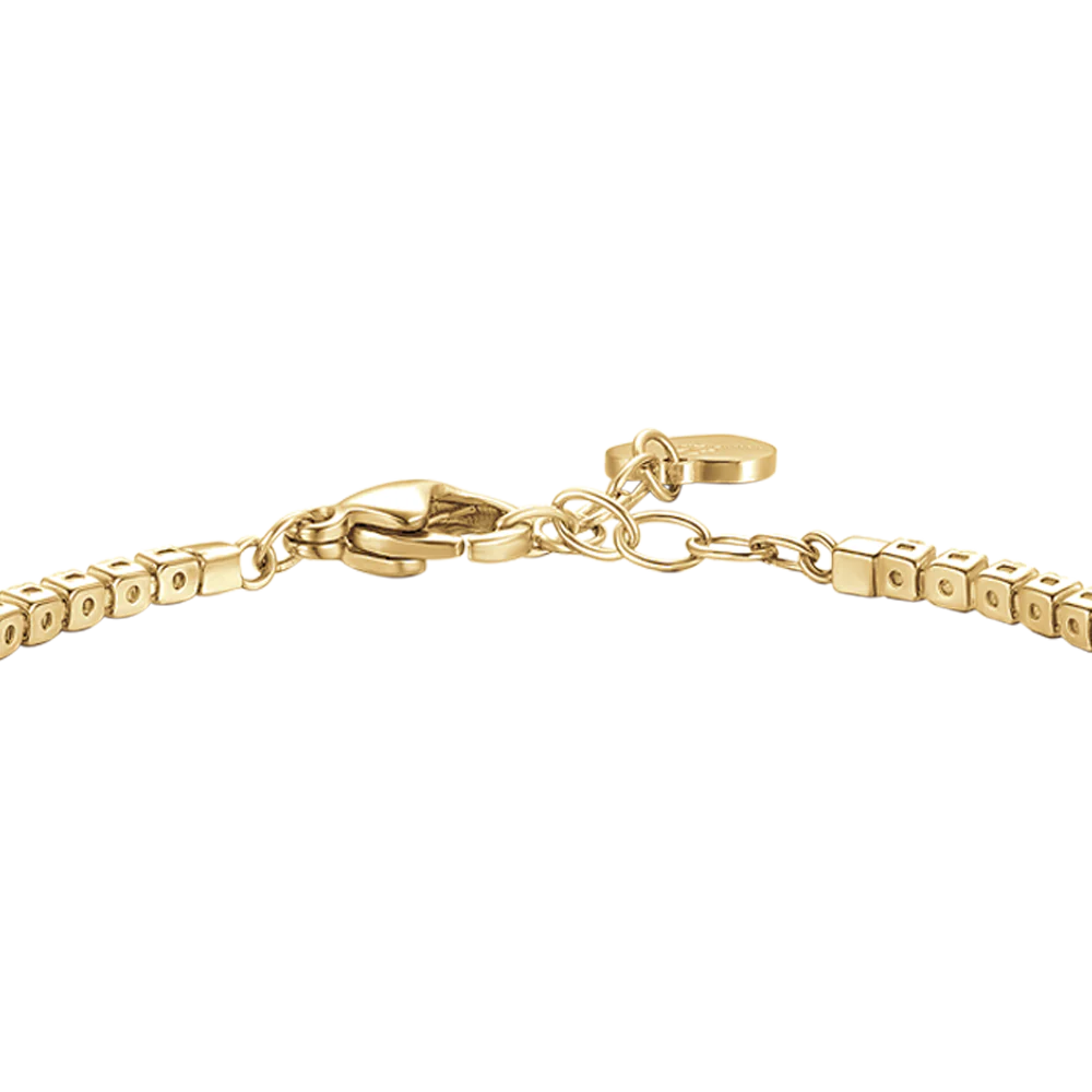 BRACCIALE TENNIS DONNA IN ACCIAIO COLORE ORO CON ZIRCONI ROSSI - Image 5